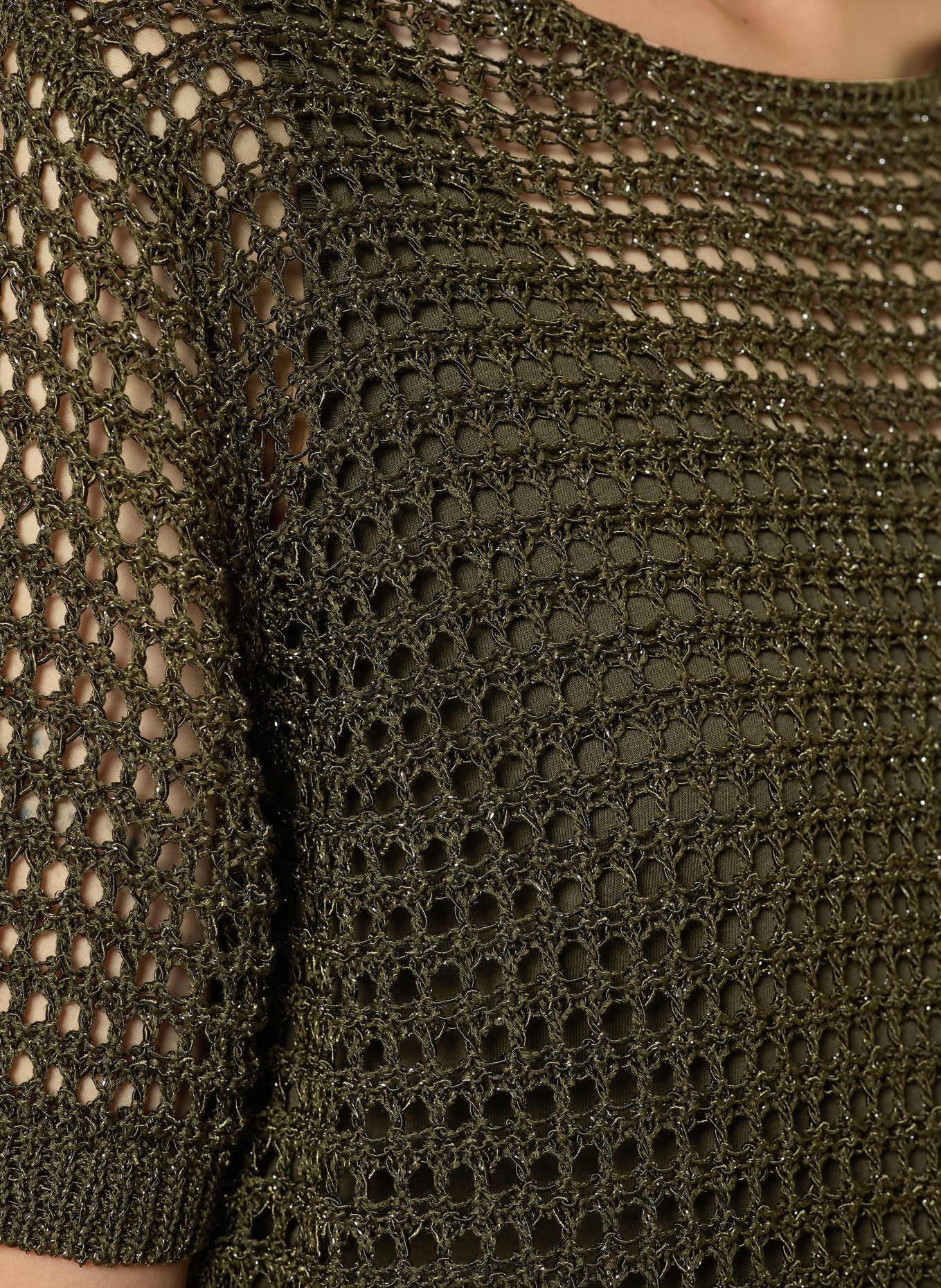 monari Strickshirt mit Glitzergarn: OLIV