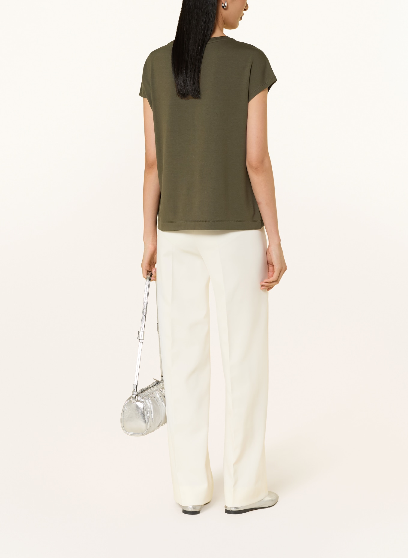 monari T-Shirt mit Schmucksteinen: KHAKI