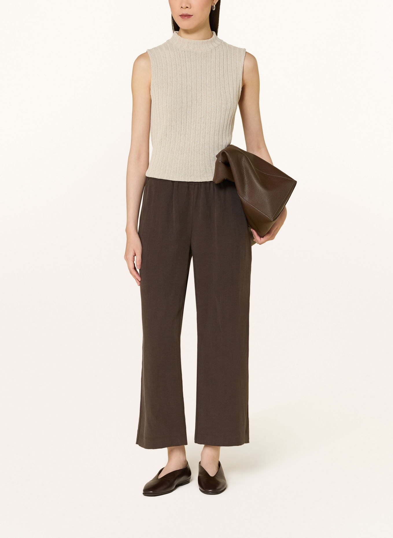 monari Pantalon 7/8: MARRON FONCÉ