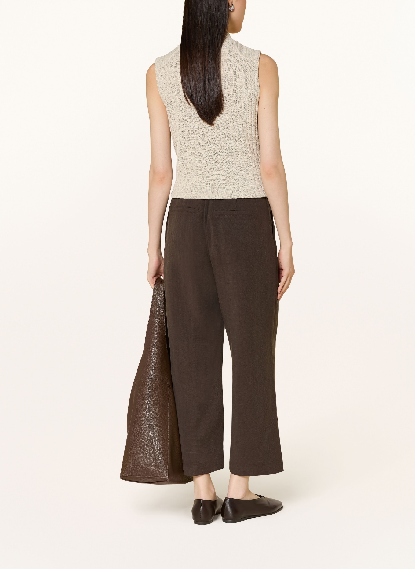 monari Pantalon 7/8: MARRON FONCÉ
