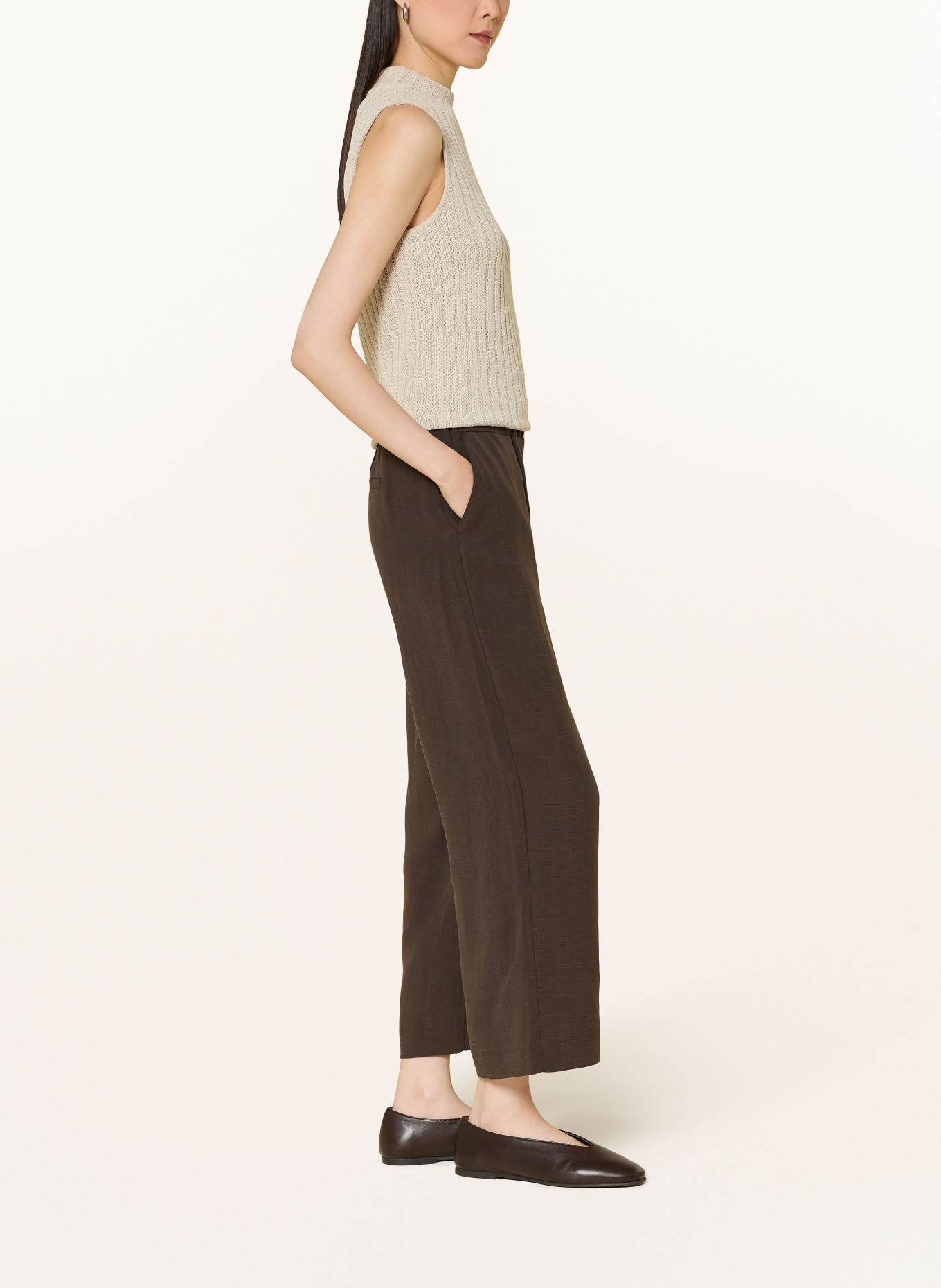 monari Pantalon 7/8: MARRON FONCÉ