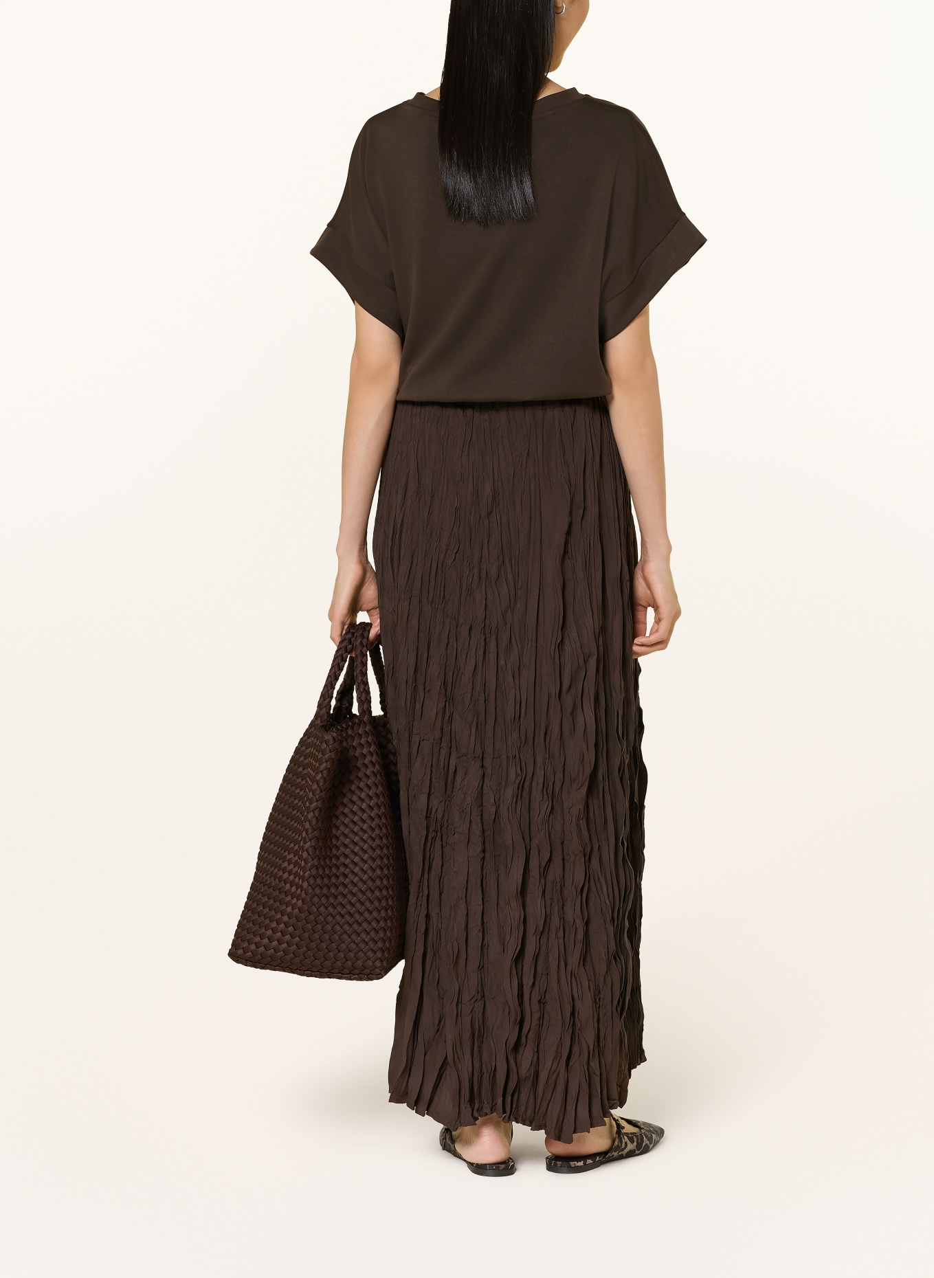 monari Pleated skirt: DARK BROWN