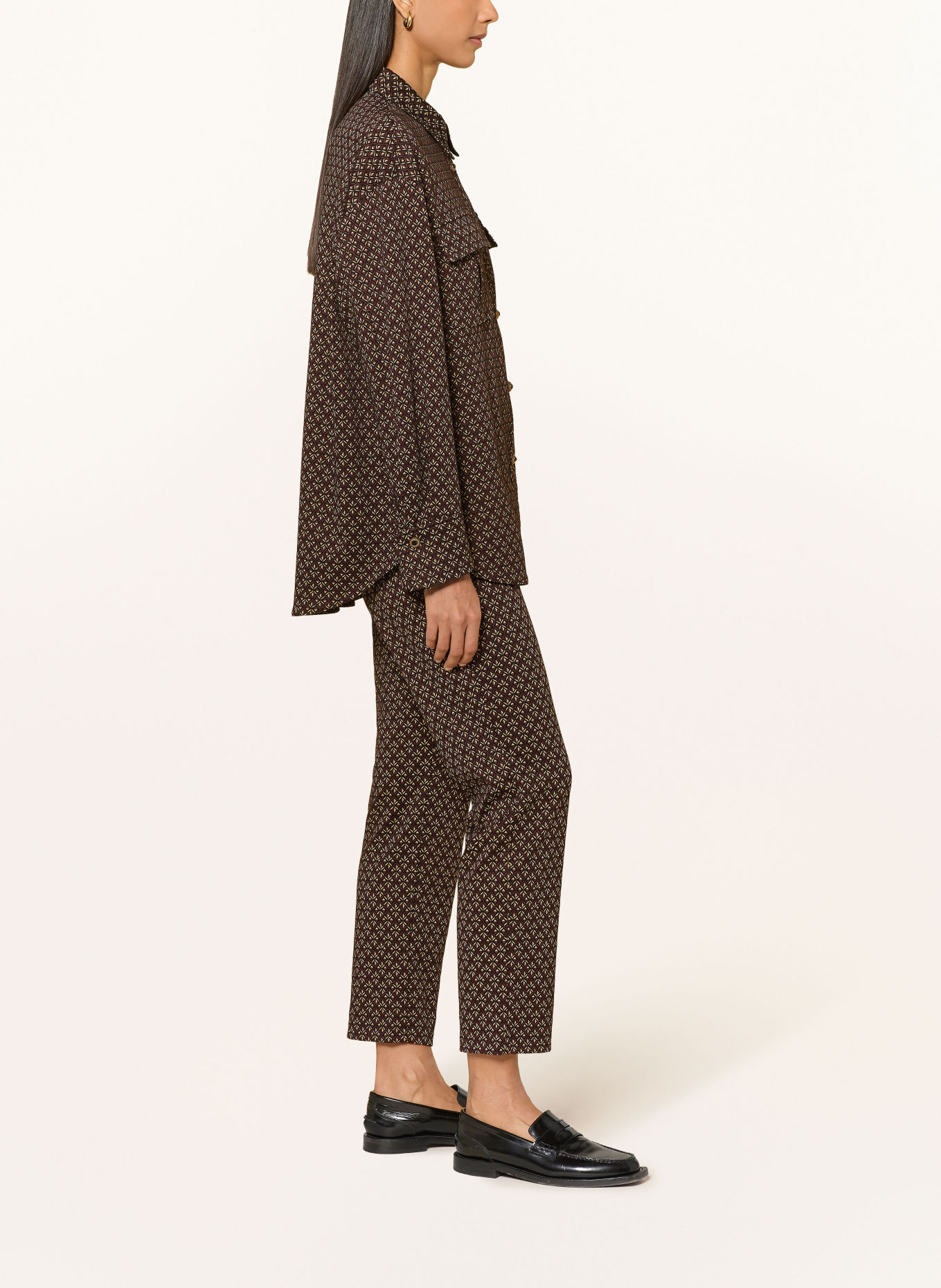 ELENA MIRO Jerseyhose: DUNKELBRAUN / BEIGE / SCHWARZ