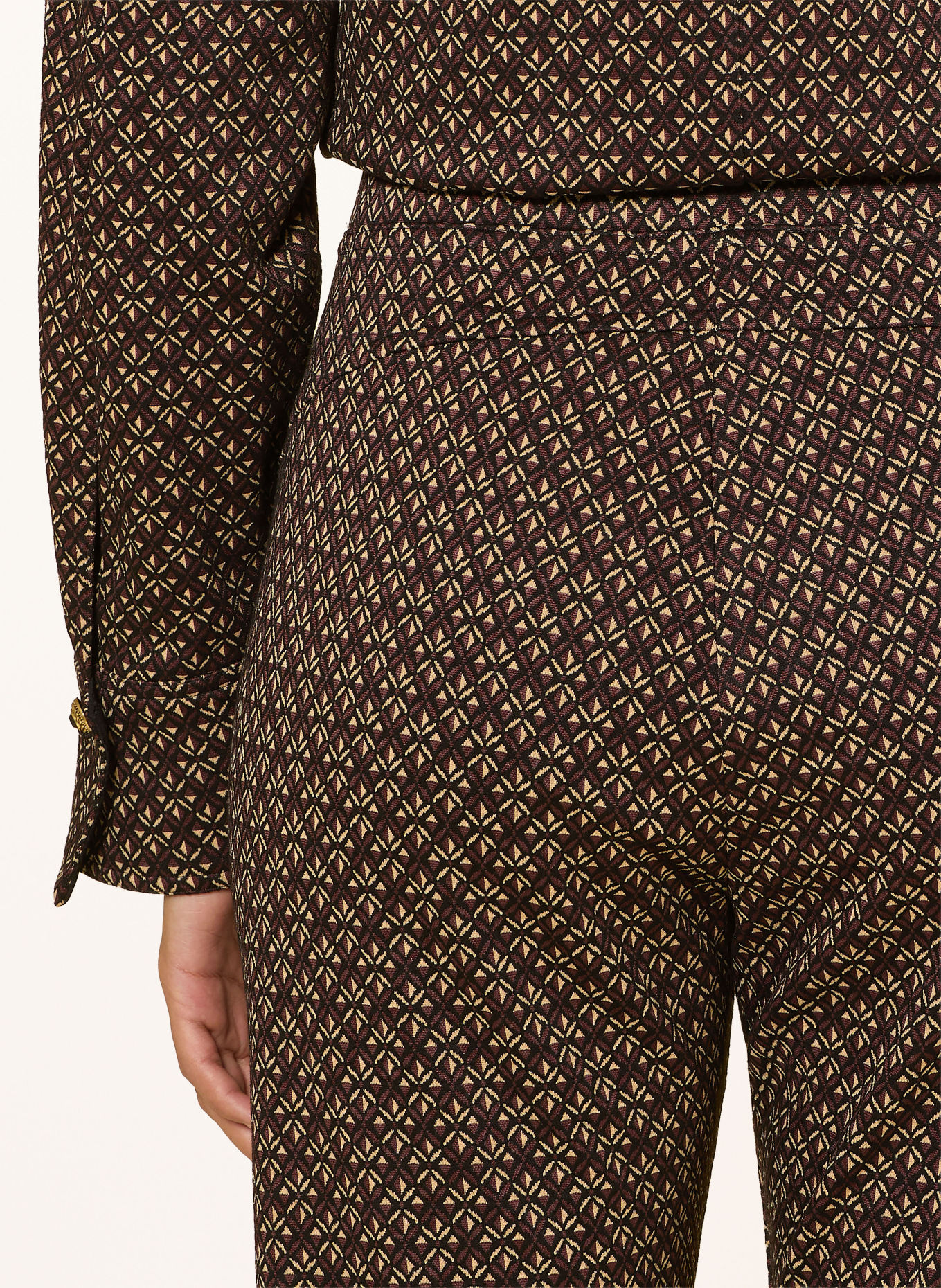 ELENA MIRO Jerseyhose: DUNKELBRAUN / BEIGE / SCHWARZ