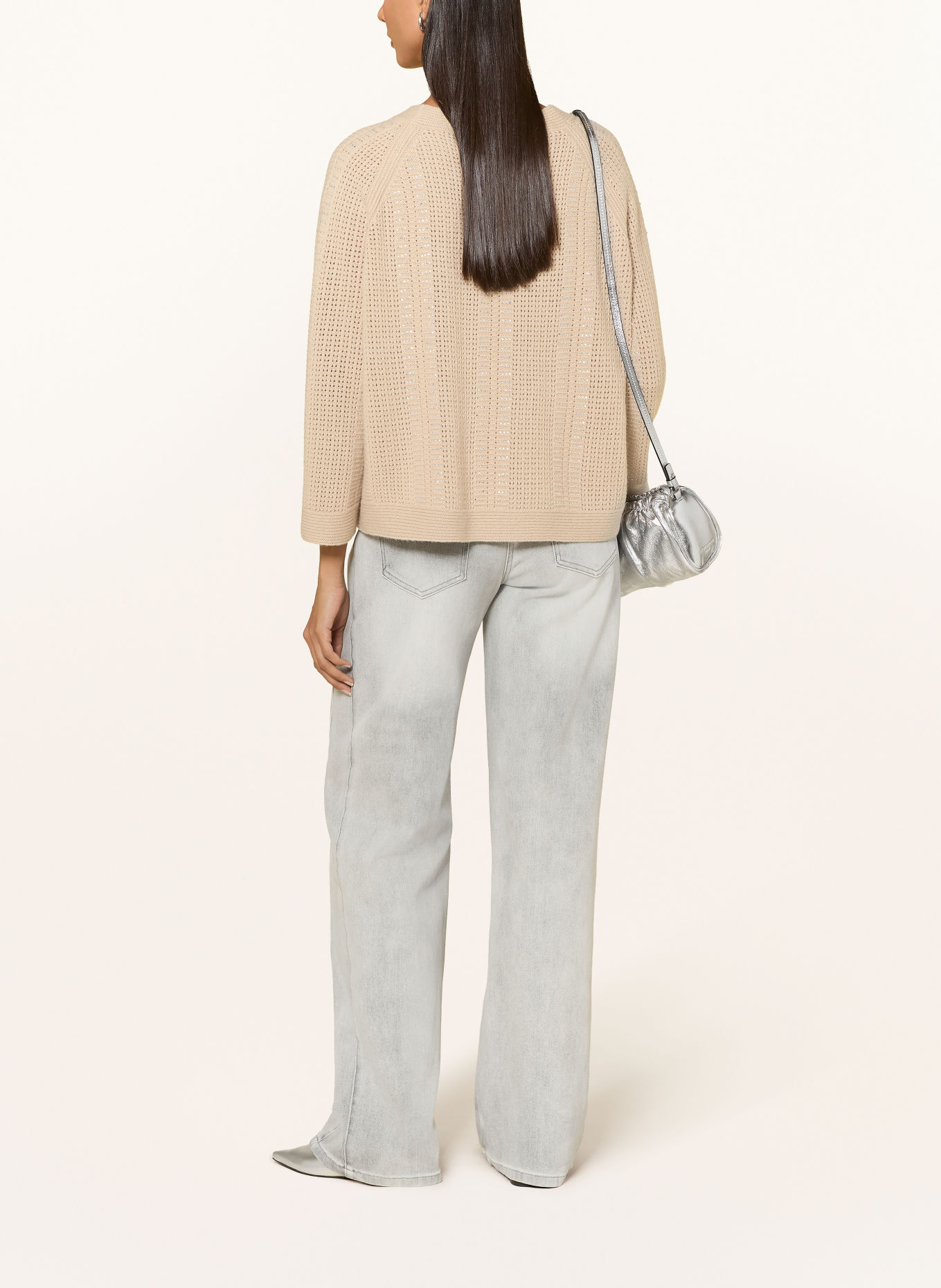 ELENA MIRO Wide Leg Jeans WANDA: 013 Light Grey