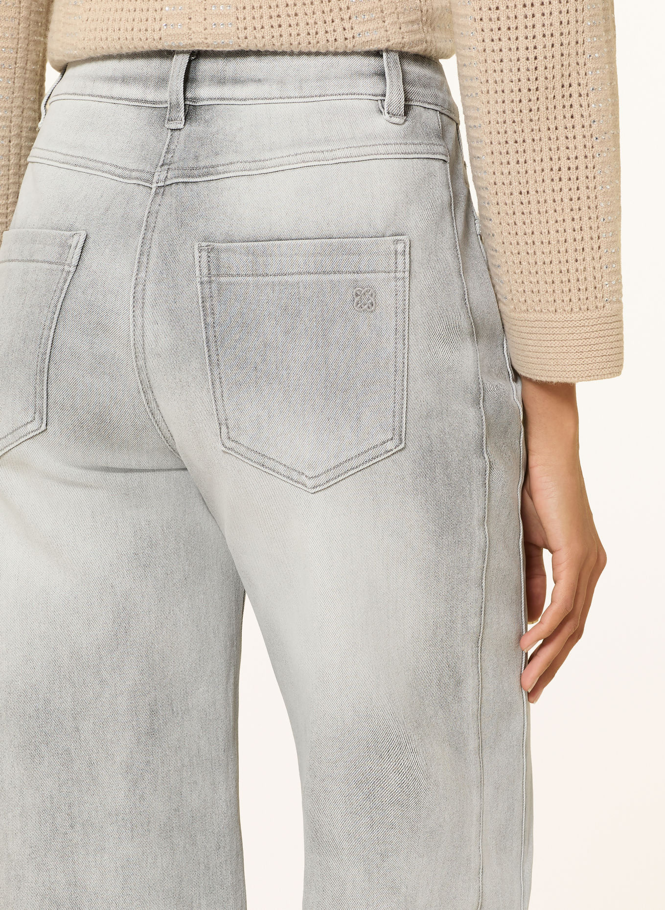 ELENA MIRO Wide Leg Jeans WANDA: 013 Light Grey