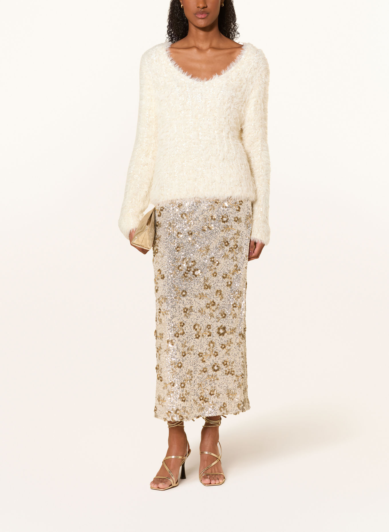 GUESS Pullover AVERY: WEISS / GOLD