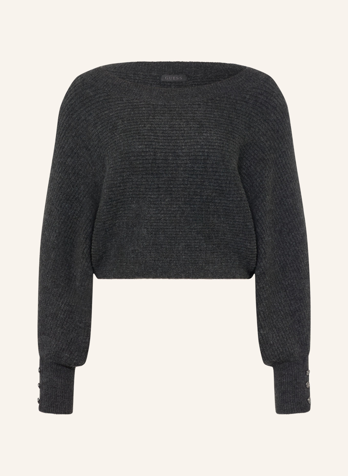 GUESS EMILY Cropped Sweater: DARK GRAY