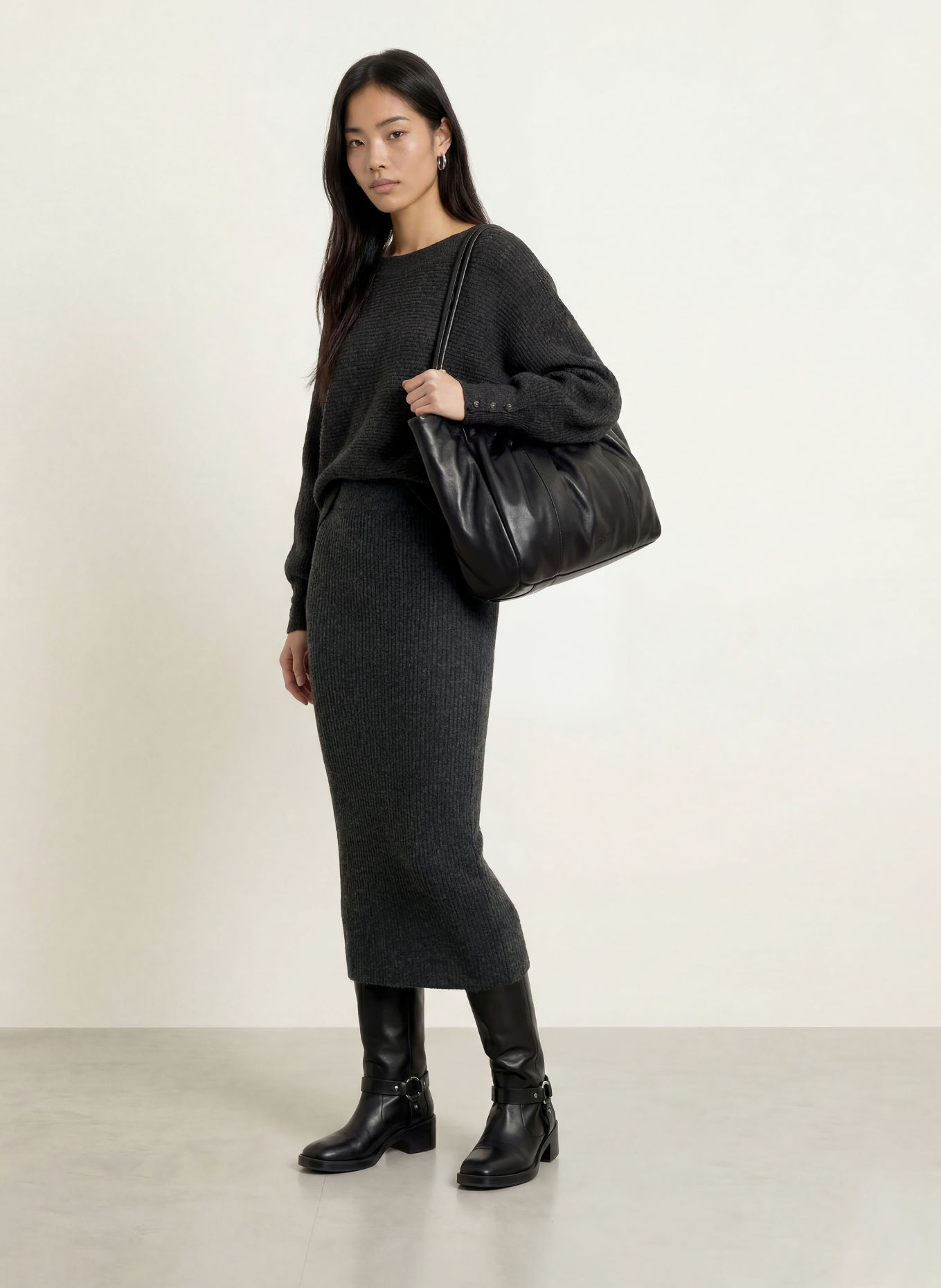 GUESS EMILY Knit Skirt: DARK GRAY