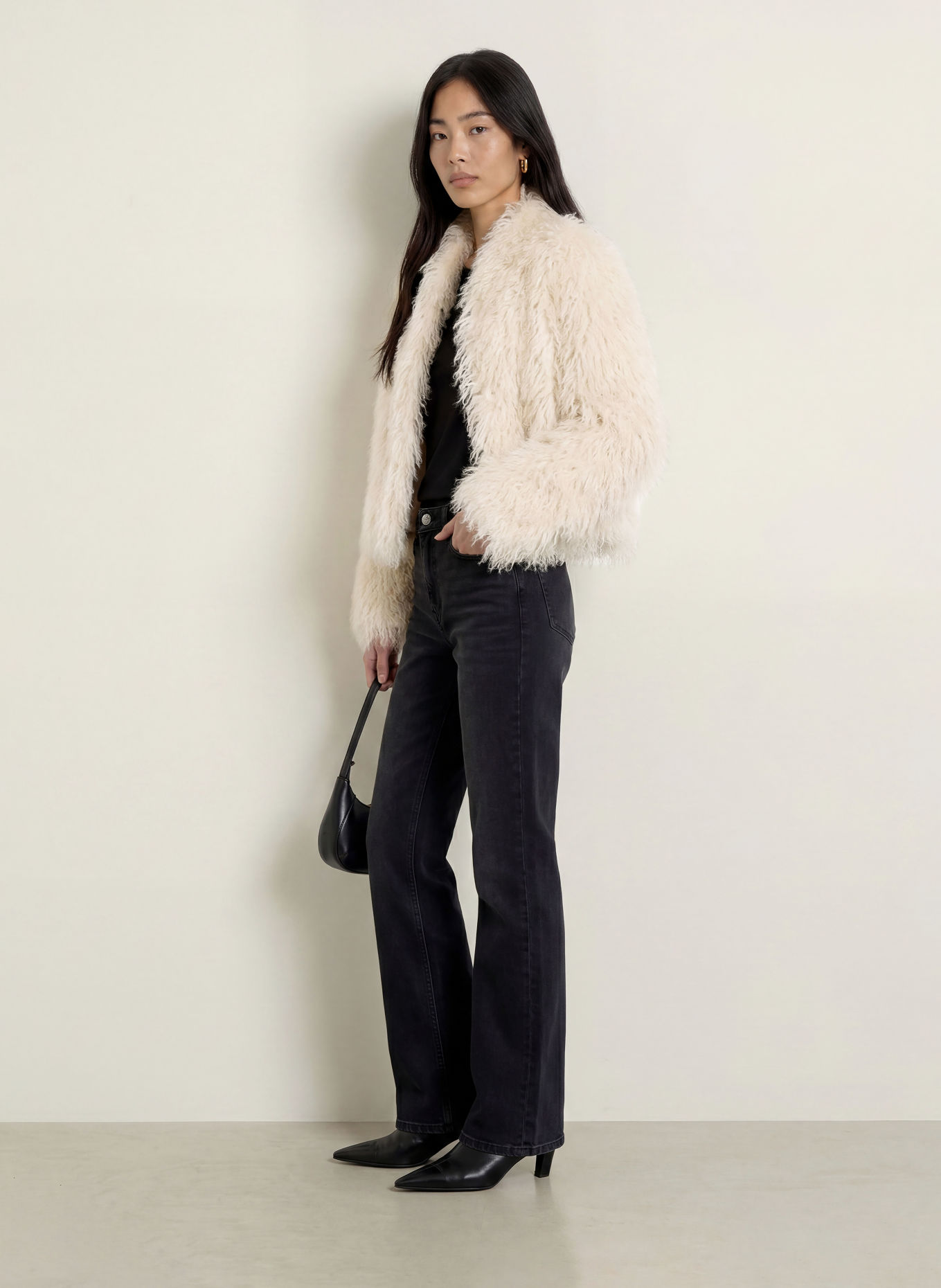 GUESS Kunstfell-Jacke SIMONA: ECRU
