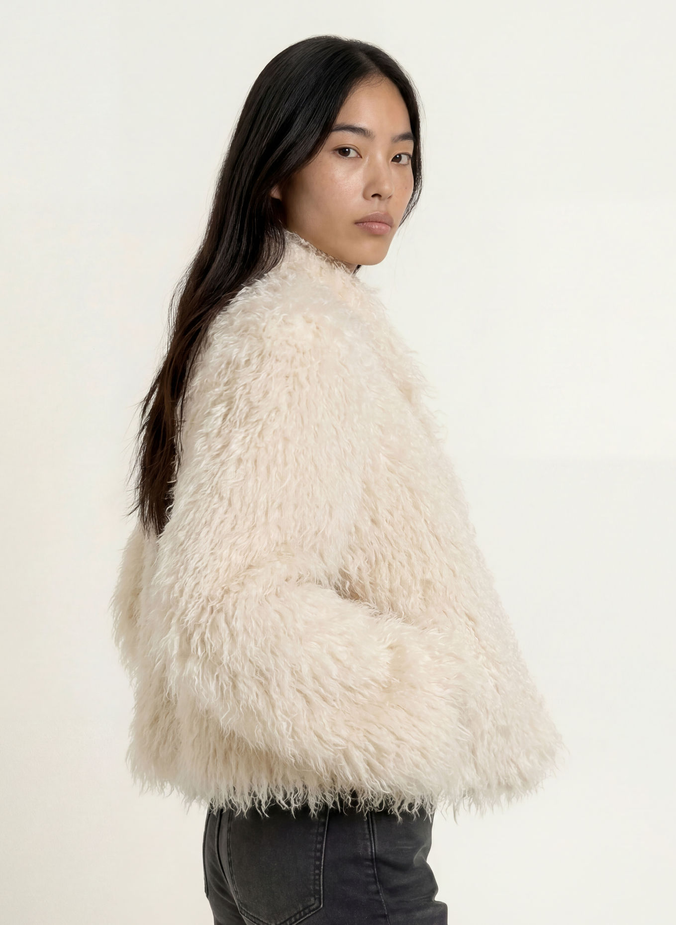 GUESS Kunstfell-Jacke SIMONA: ECRU