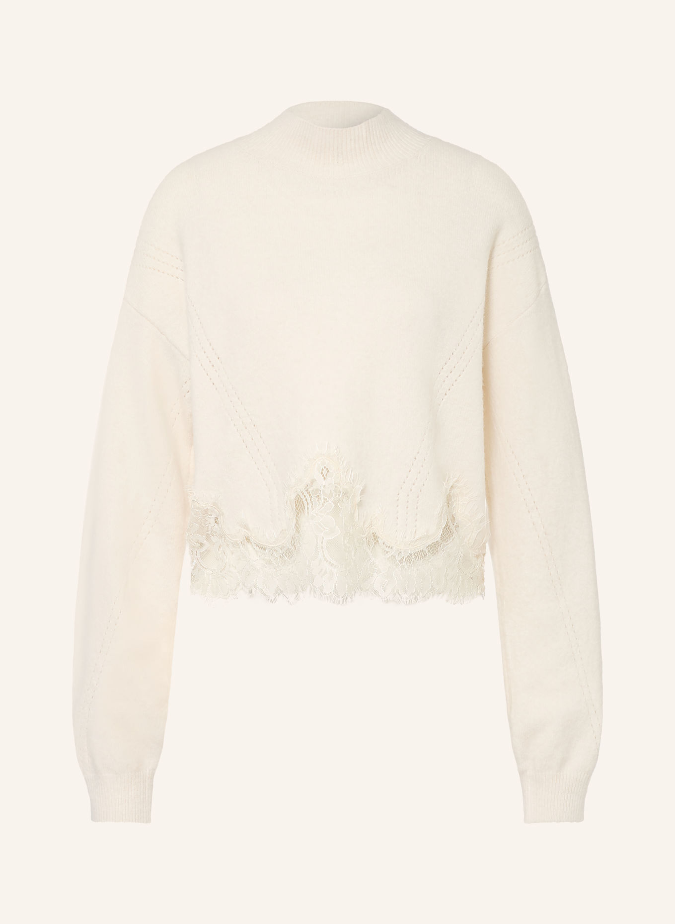 GUESS HAYDEN Sweater with Lace: ECRU