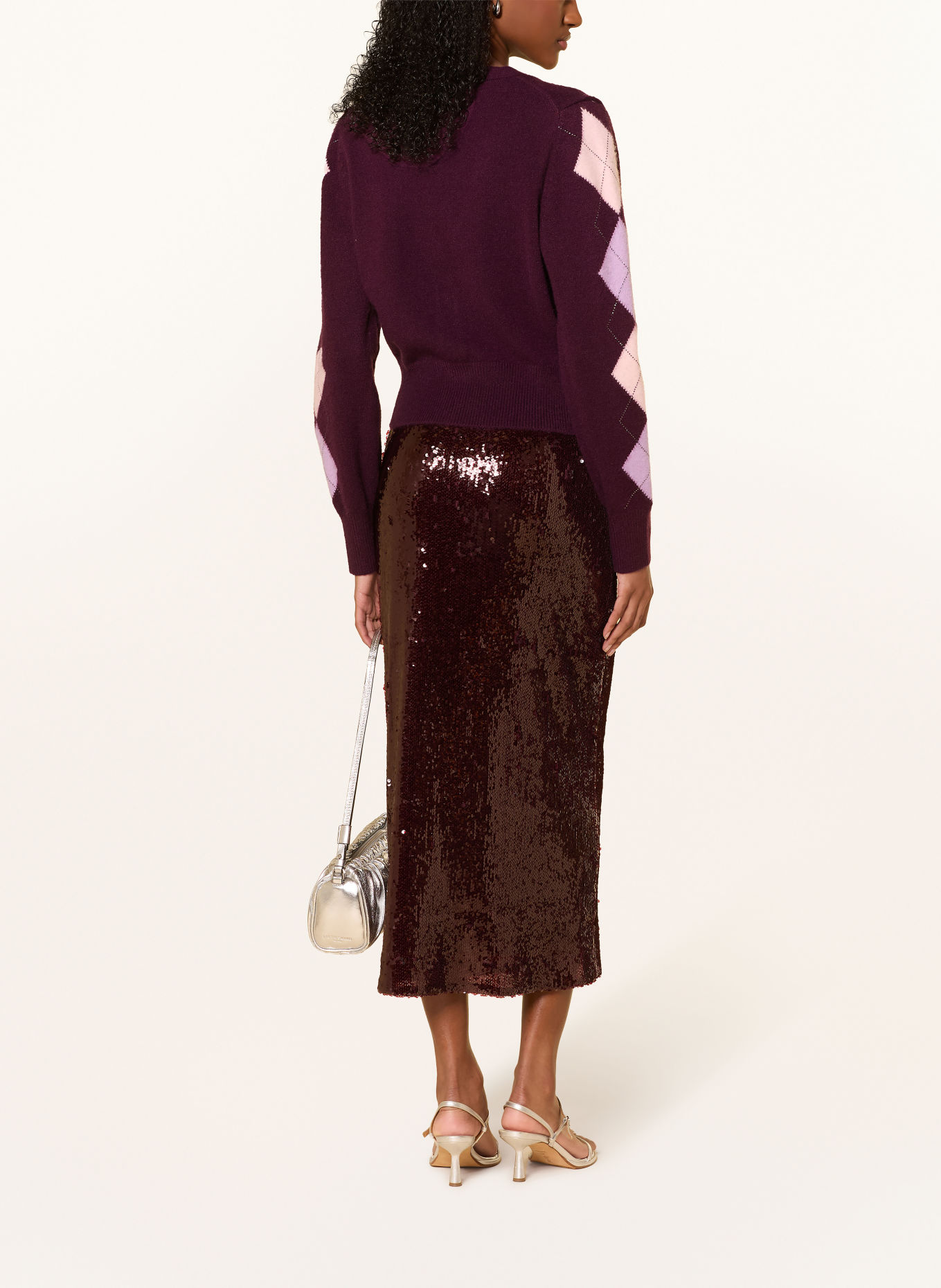 GUESS GRACIE cardigan with gemstones: DARK PURPLE / LIGHT PINK / LIGHT PURPLE