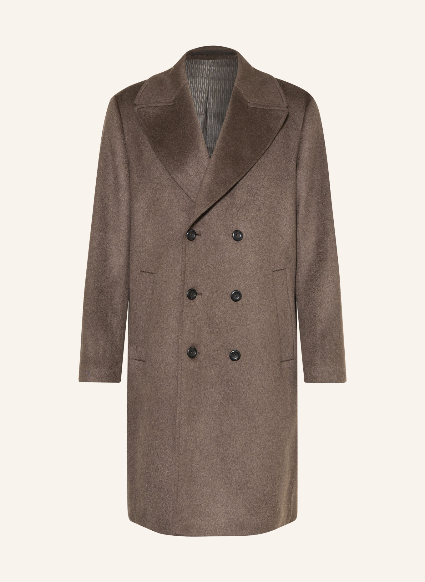 DRESSLER Mantel mit Cashmere: DUNKELBRAUN