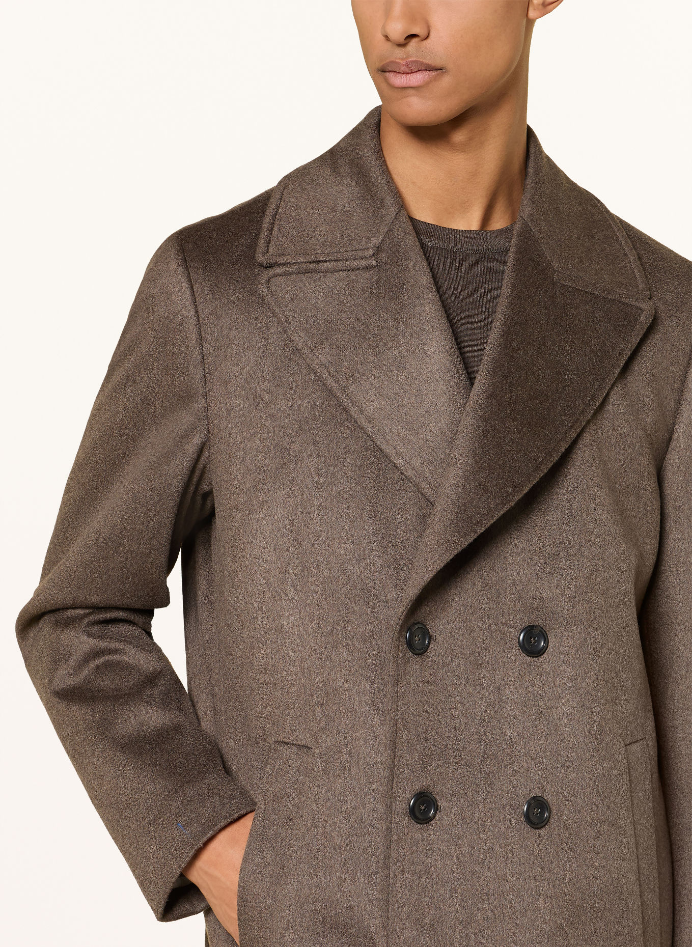DRESSLER Mantel mit Cashmere: DUNKELBRAUN