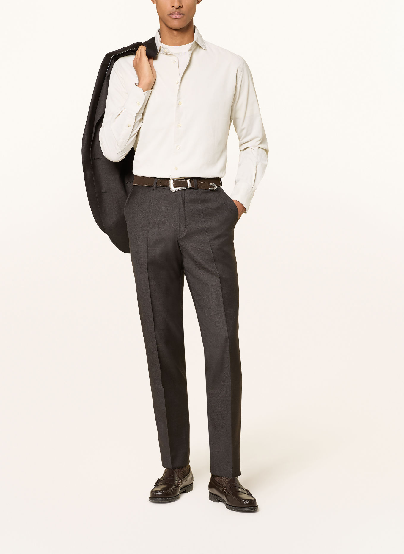 DRESSLER Cordhemd NEAPEX Slim Fit: CREME