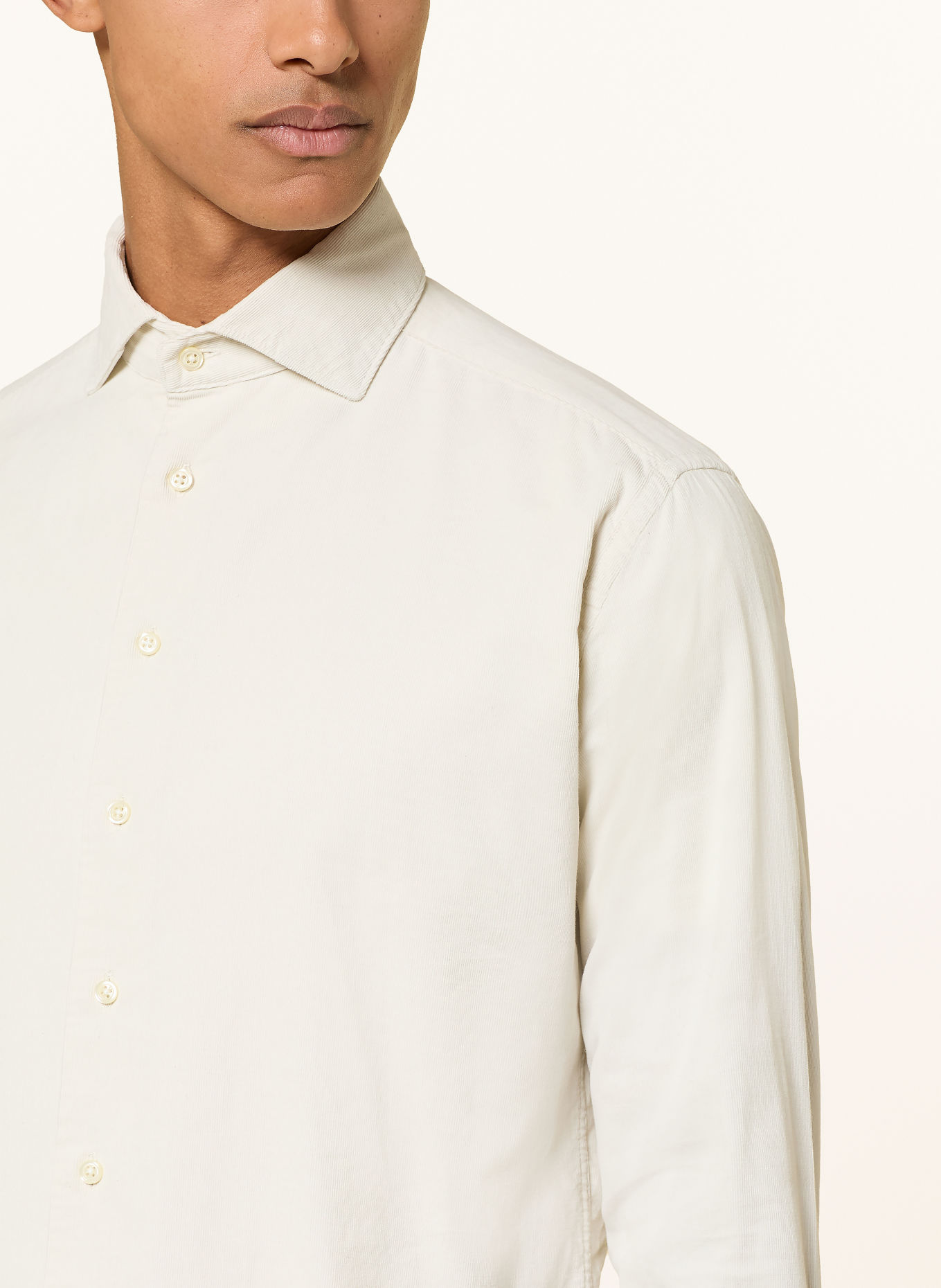 DRESSLER Cordhemd NEAPEX Slim Fit: CREME