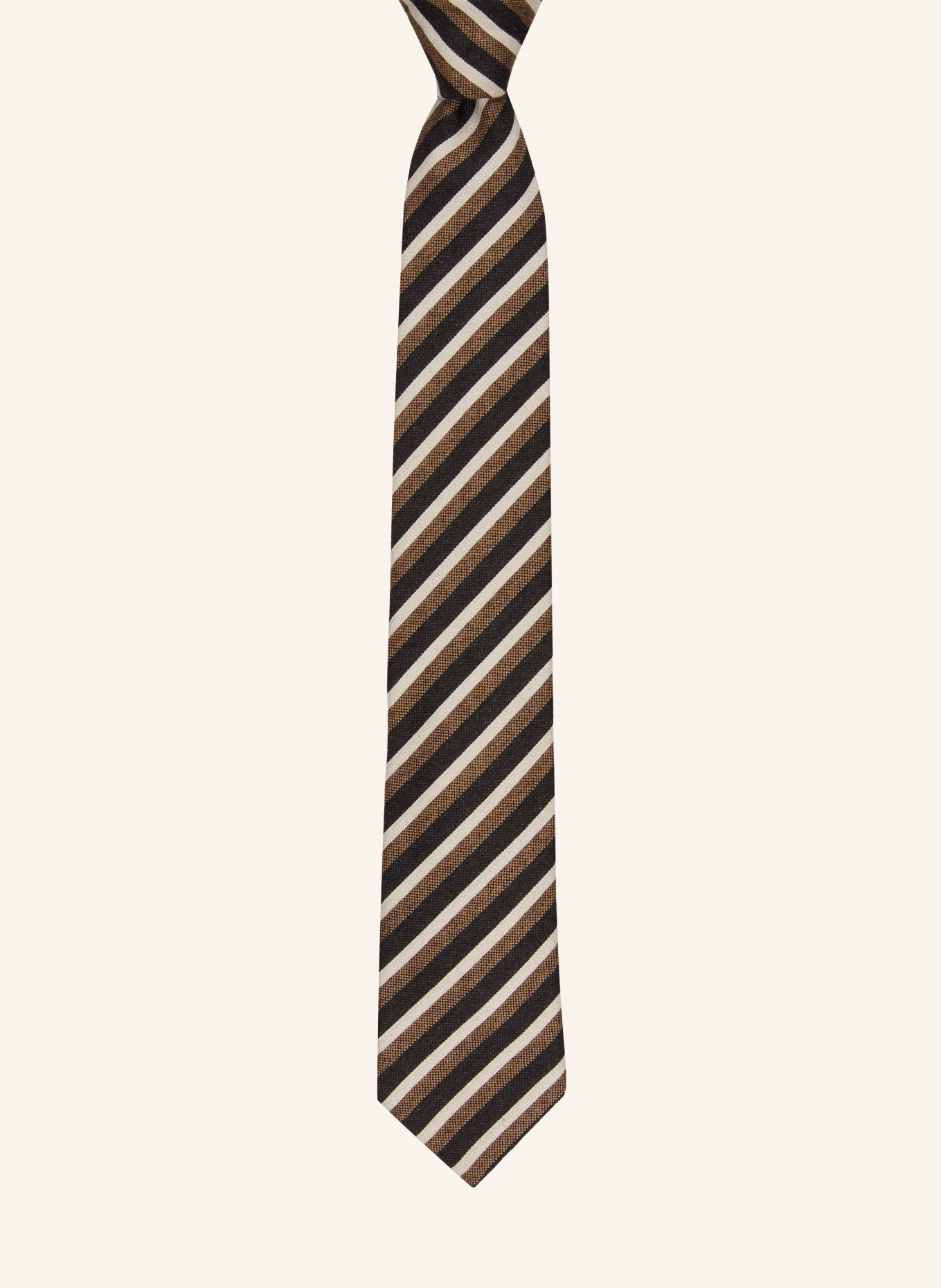 DRESSLER Krawatte mit Cashmere: BRAUN / CREME / SCHWARZ