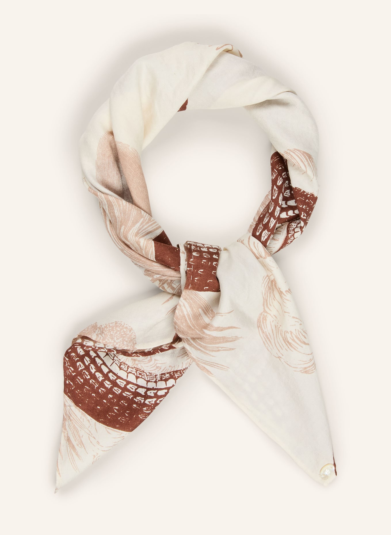 friendly hunting Seidentuch: ECRU / BRAUN / BEIGE