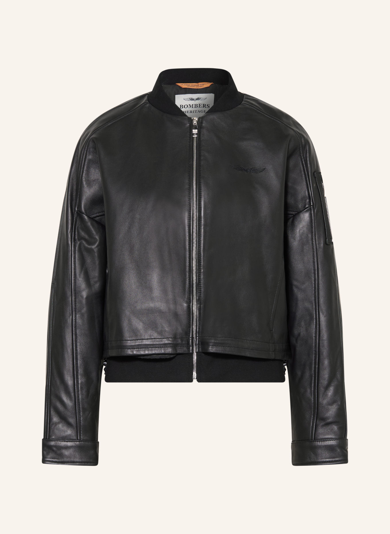 BOMBERS ORIGINAL MERRIN Leather Jacket: BLACK