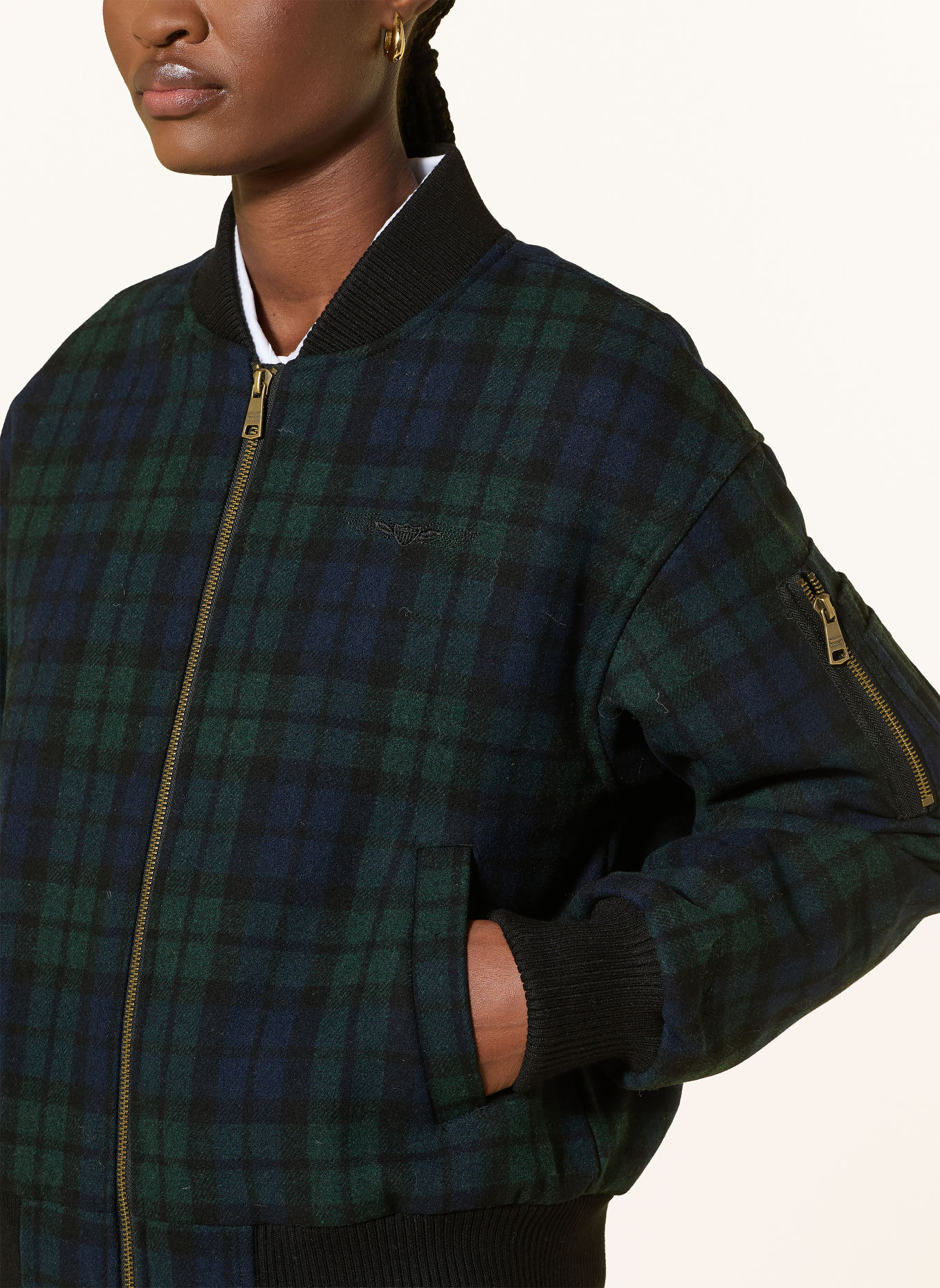 BOMBERS ORIGINAL Blouson: DUNKELBLAU / DUNKELGRÜN / SCHWARZ