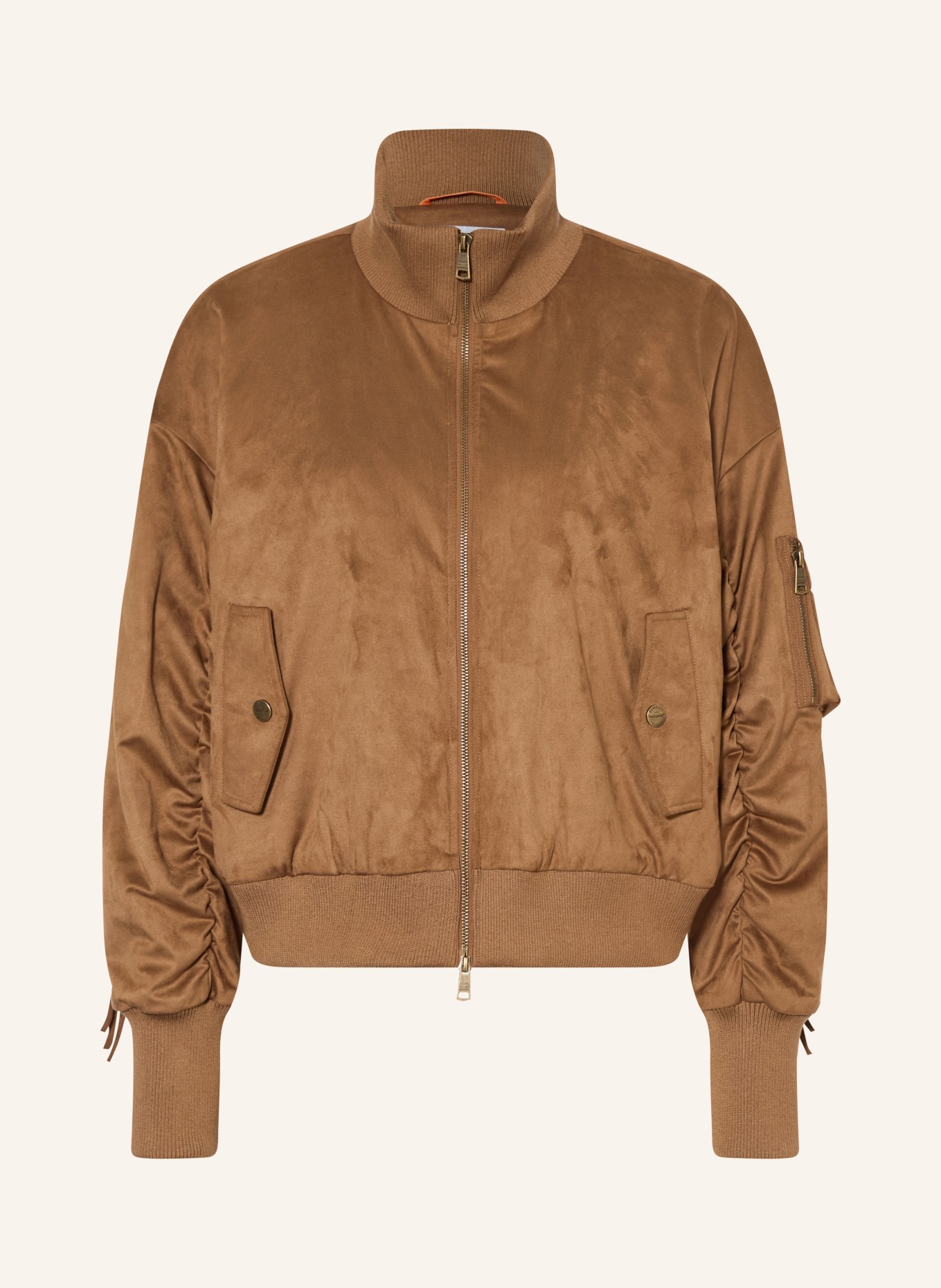 BOMBERS ORIGINAL Bunda v koženém vzhledu: HNĚDÁ