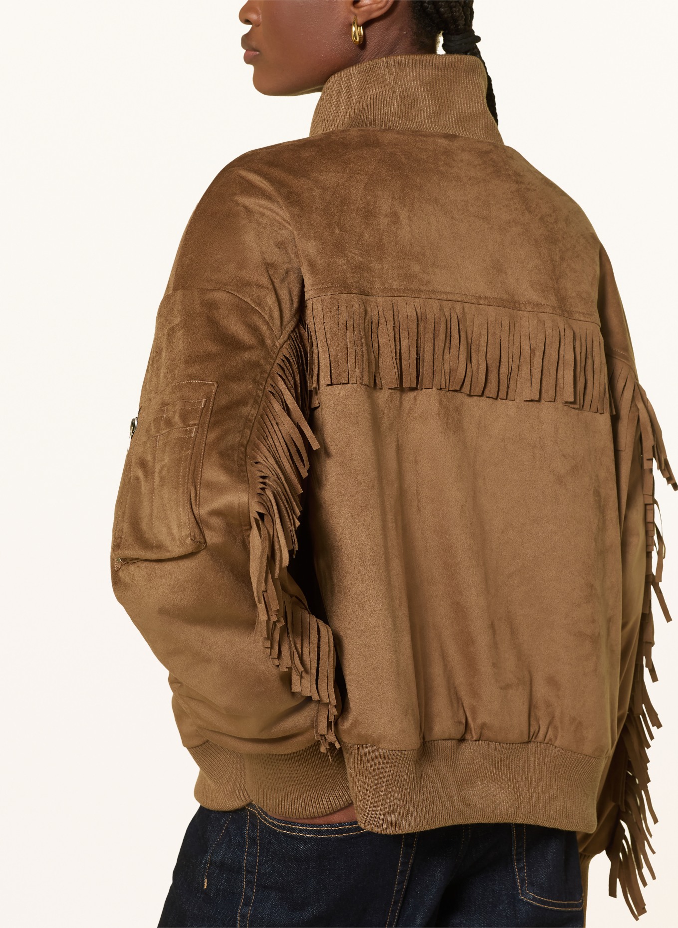 BOMBERS ORIGINAL Bunda v koženém vzhledu: HNĚDÁ