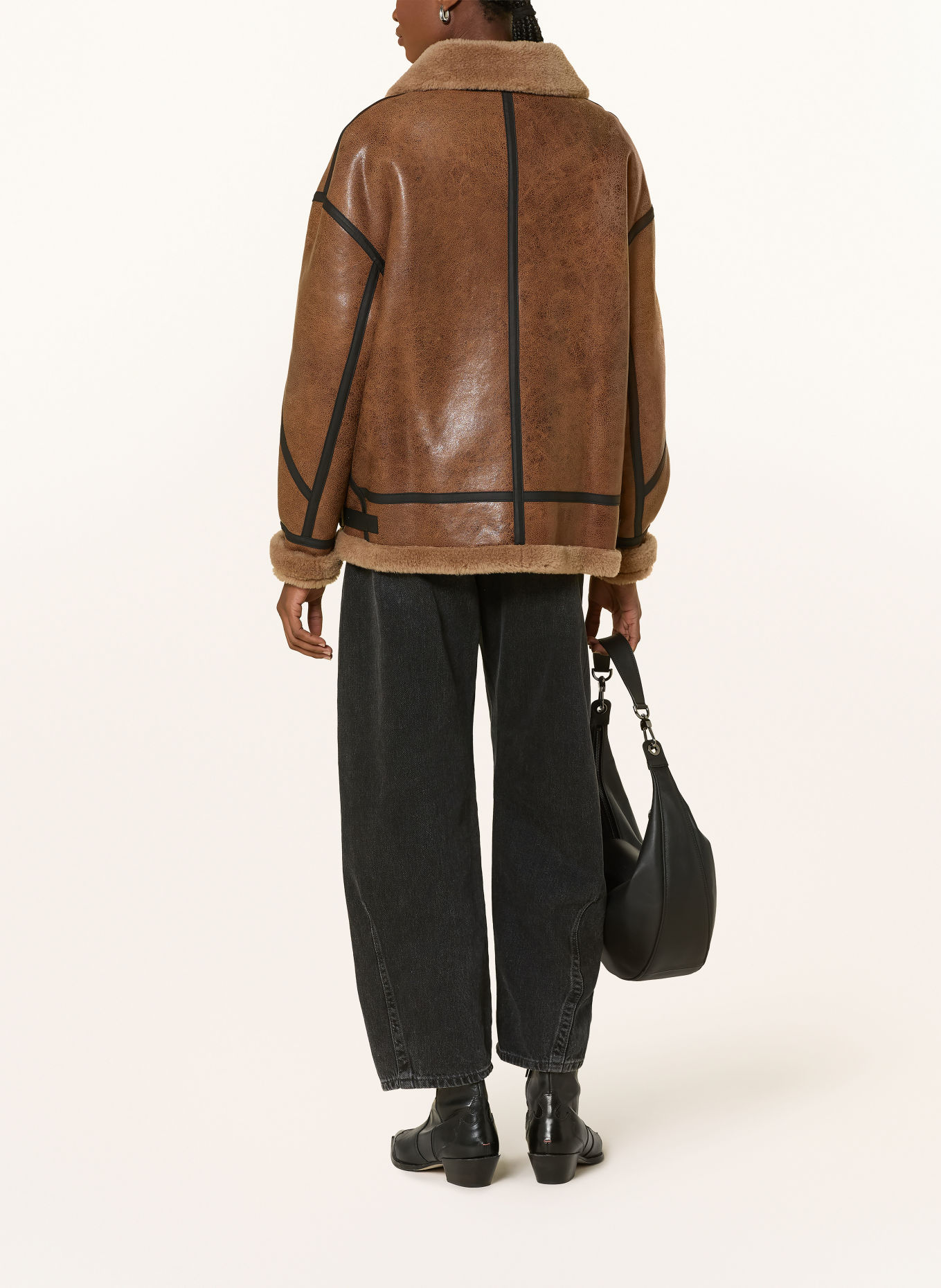 BOMBERS ORIGINAL Lederjacke: BRAUN / SCHWARZ