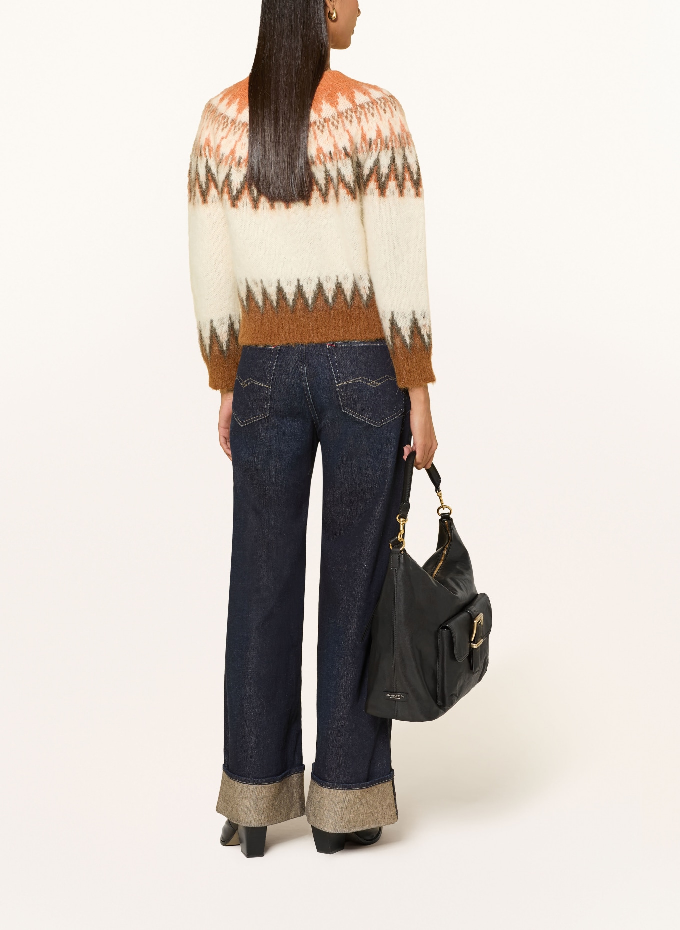 darling harbour Svetr z alpaky: offwhite / brown