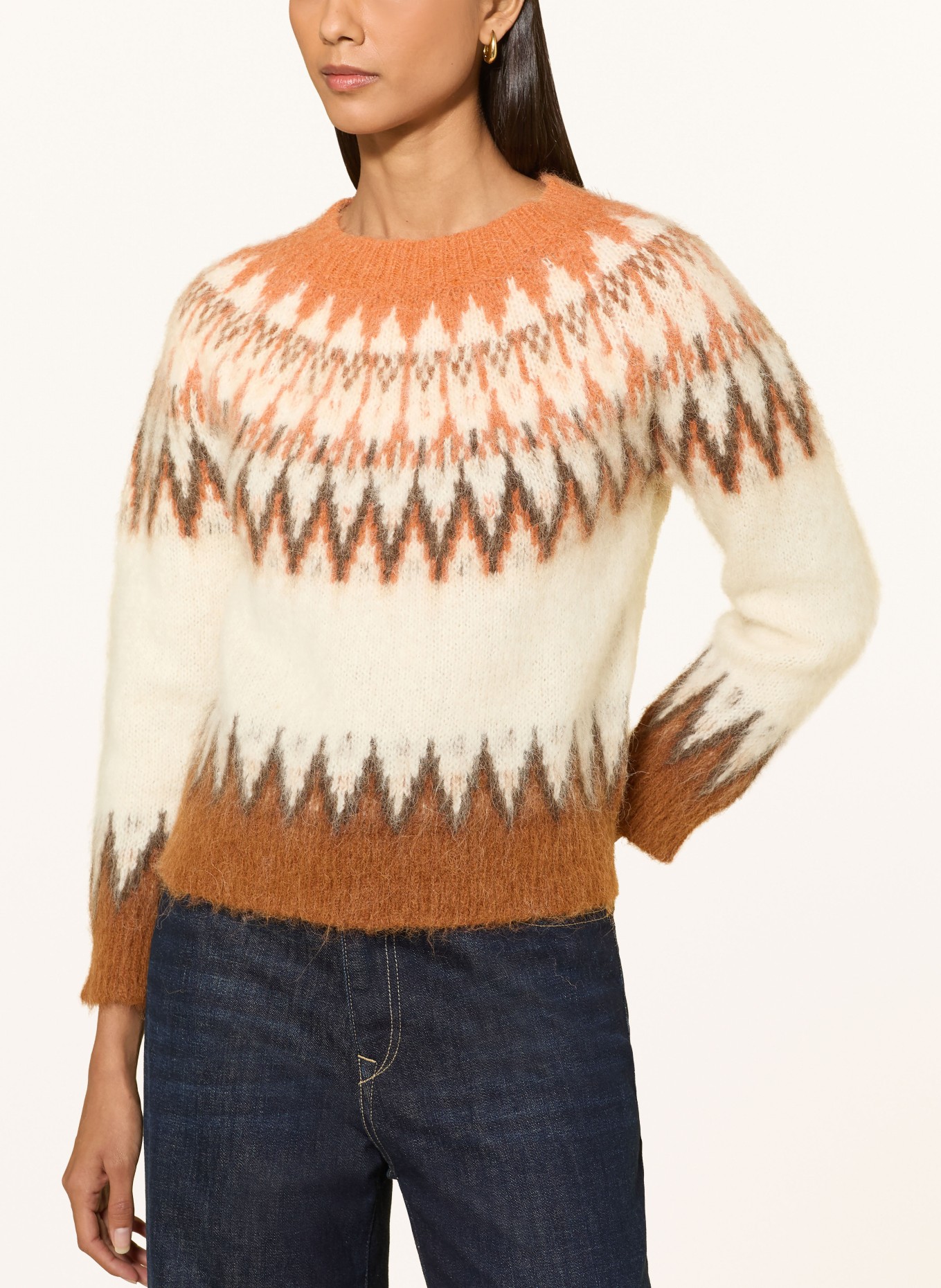 darling harbour Svetr z alpaky: offwhite / brown