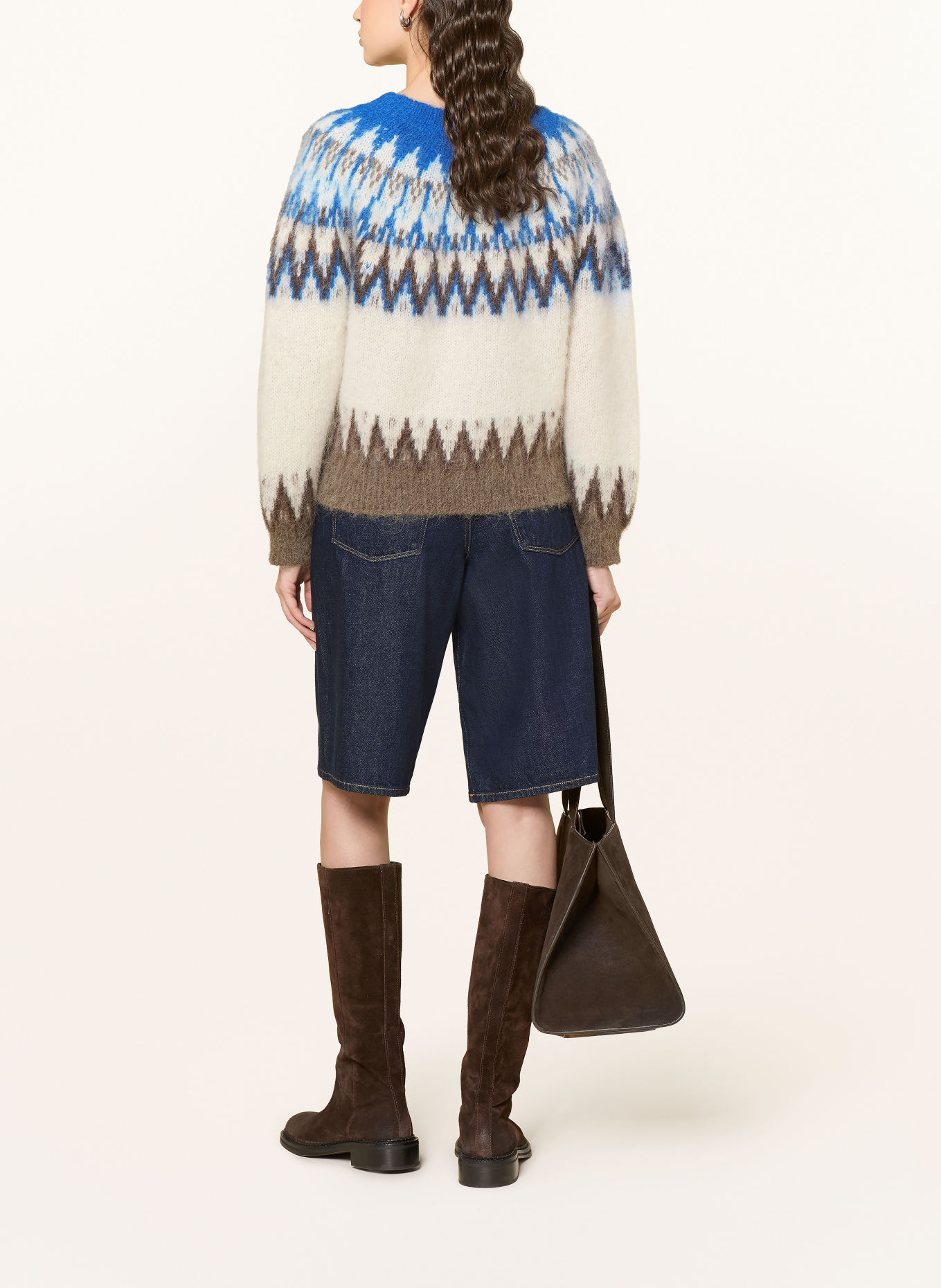 darling harbour Trui met alpaca: offwhite / blue