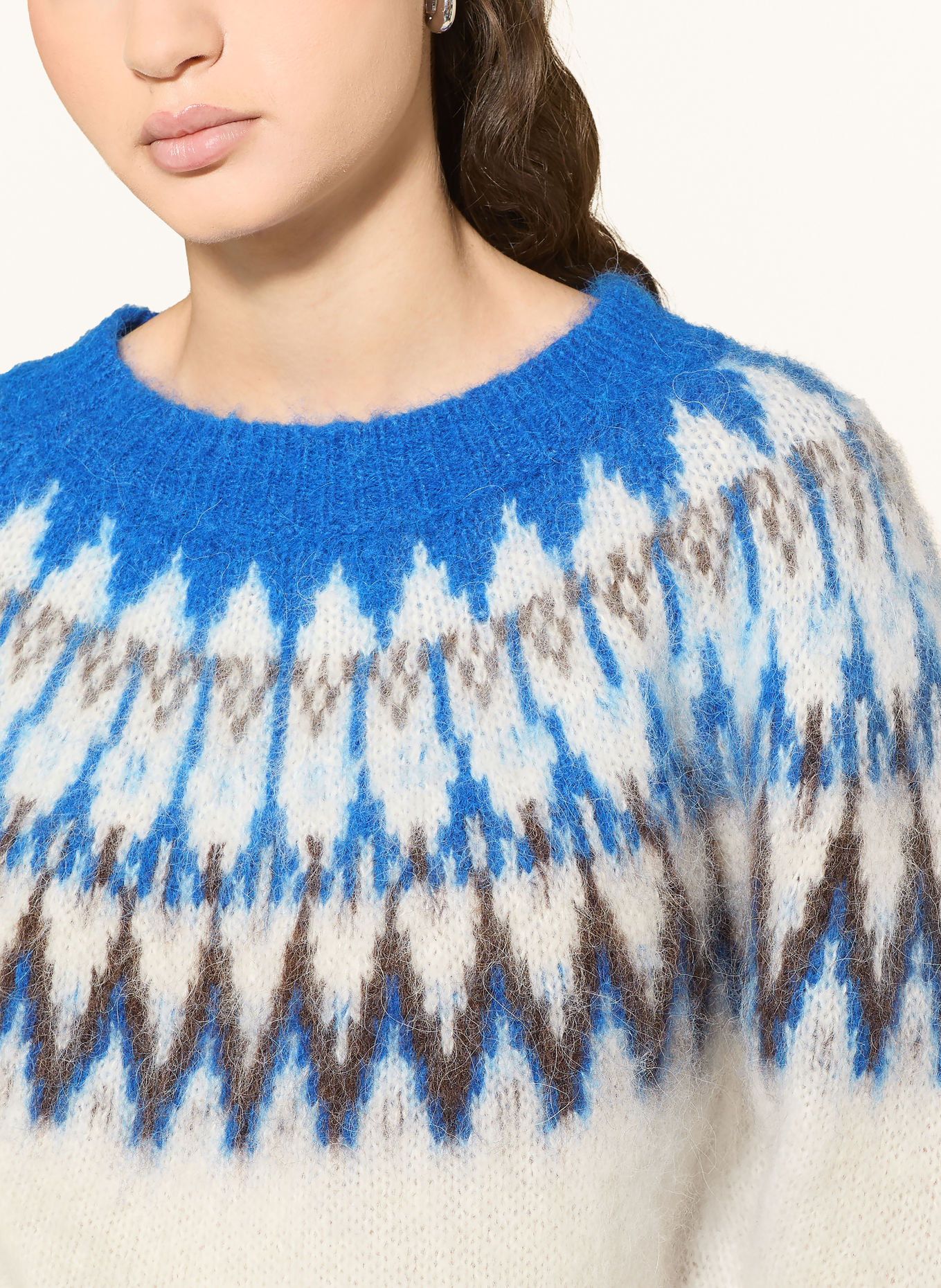 darling harbour Trui met alpaca: offwhite / blue