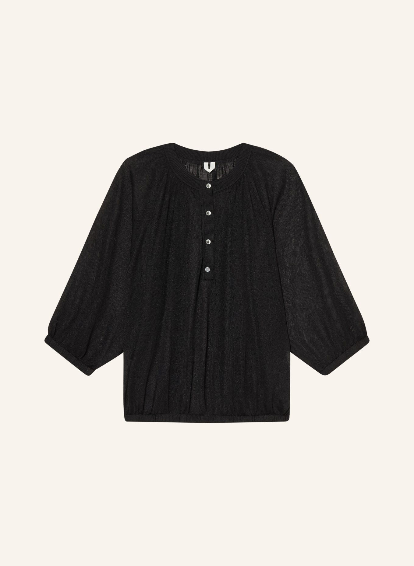 ARKET Strick-Blusenshirt mit 3/4-Arm: SCHWARZ