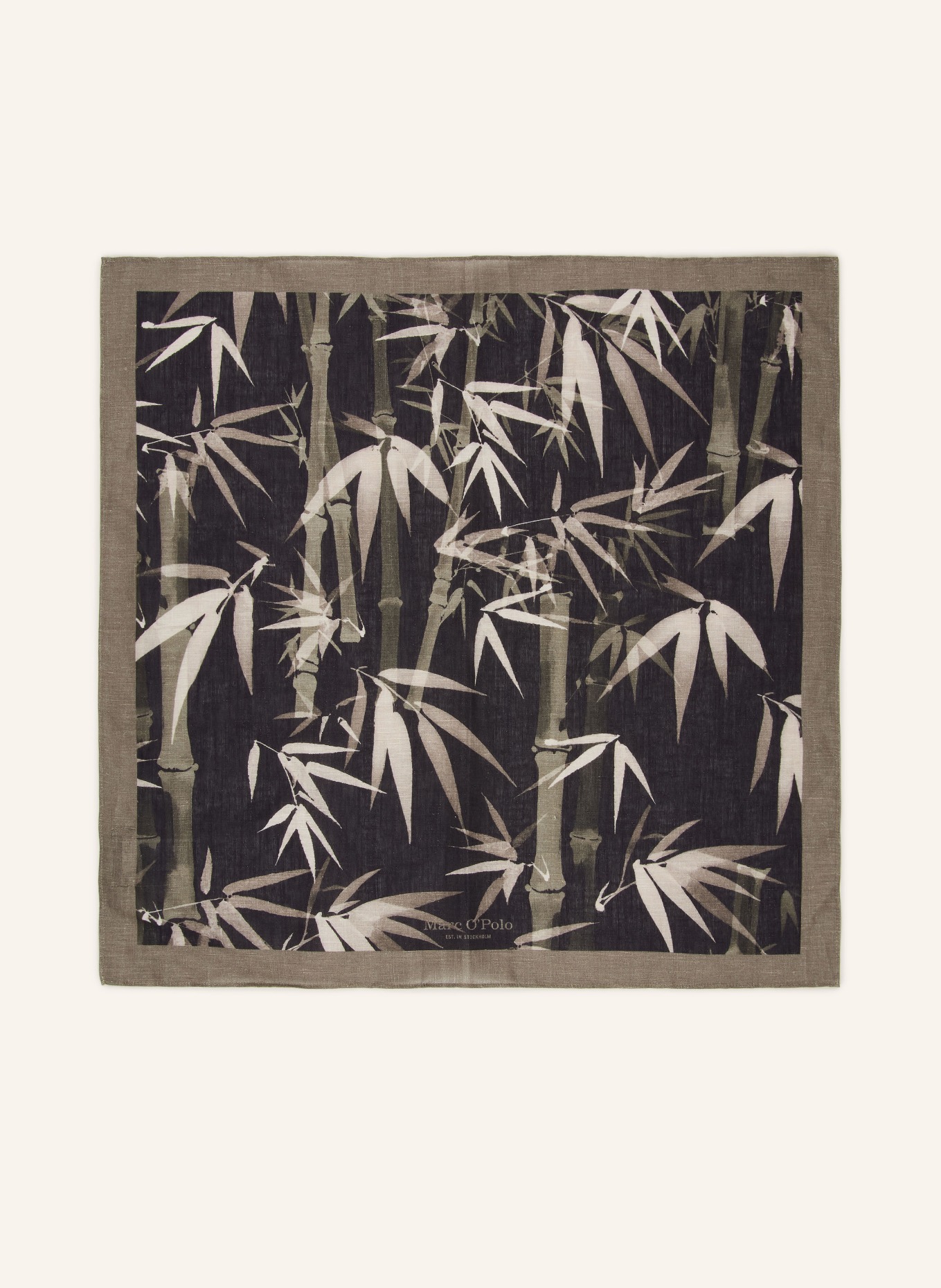 Marc O'Polo Foulard en lin: NOIR / CRÈME / KAKI