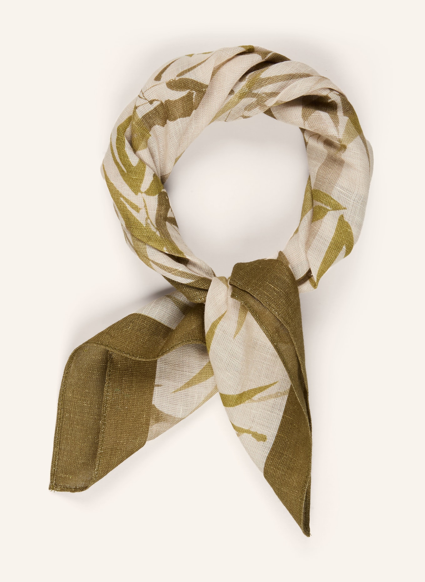 Marc O'Polo Foulard en lin: OLIVE / CRÈME