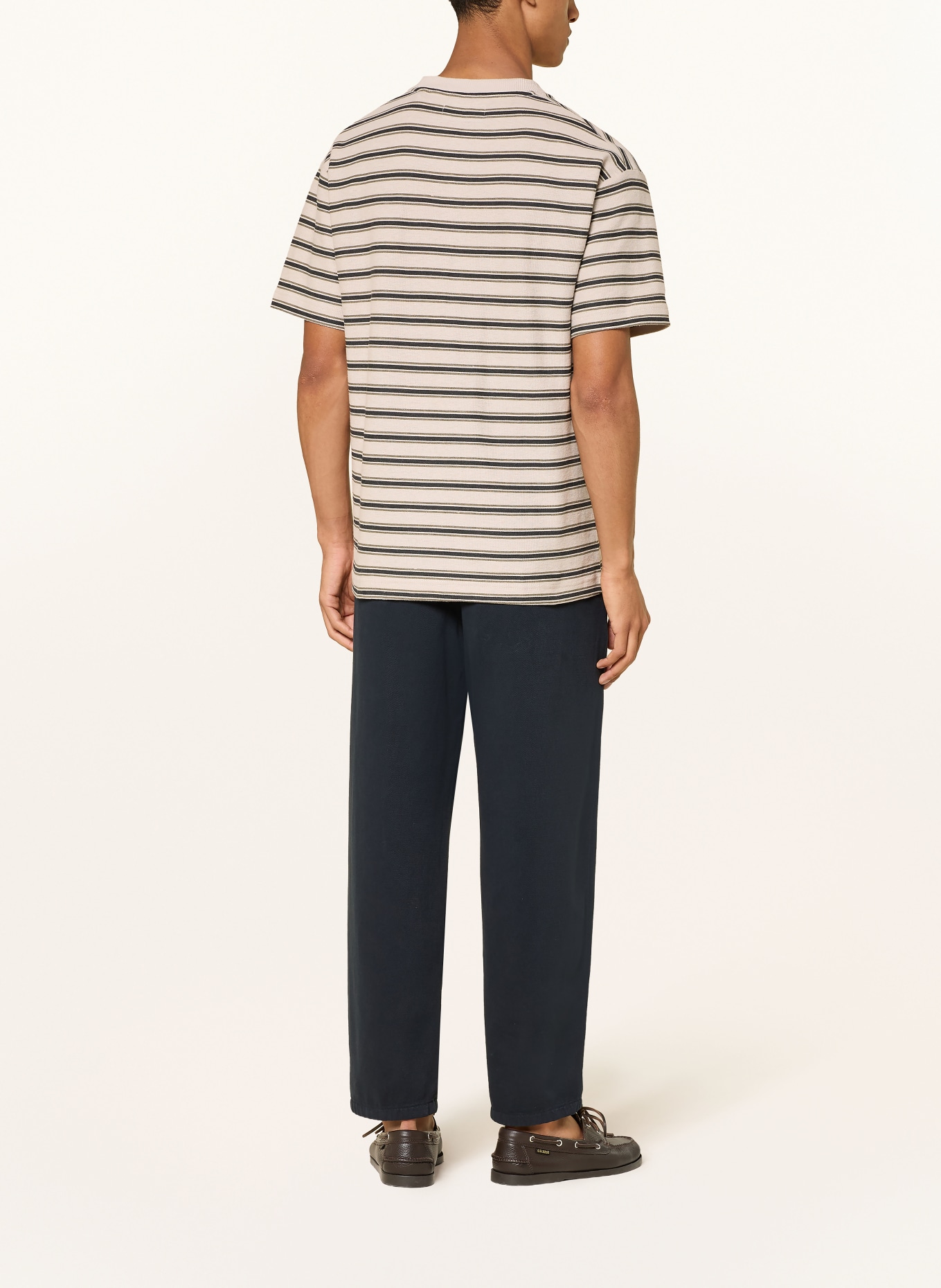 Marc O'Polo T-shirt met linnen: BEIGE / OLIJF / ZWART