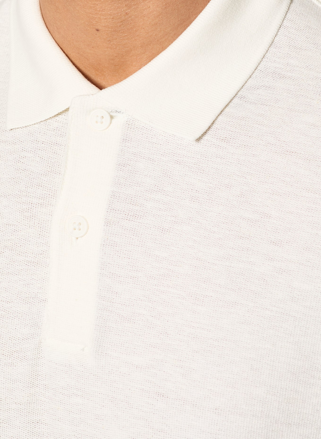 Marc O'Polo Polo tričko z jerseyu, regular fit, s lnem: BÍLÁ