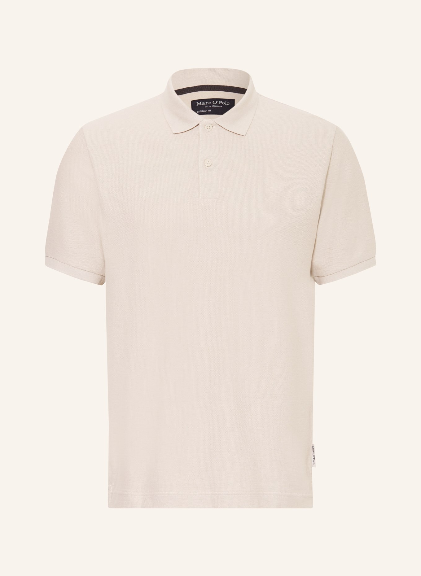 Marc O'Polo Polo tričko z jerseyu, regular fit, s lnem: SVĚTLE ŠEDÁ
