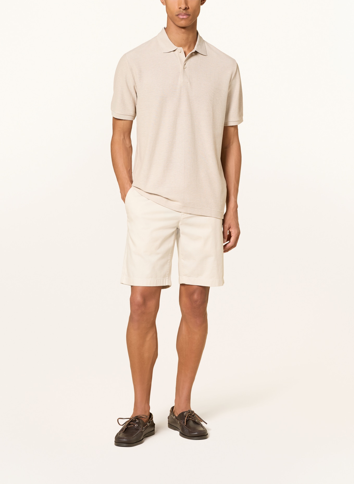 Marc O'Polo Polo tričko z jerseyu, regular fit, s lnem: SVĚTLE ŠEDÁ