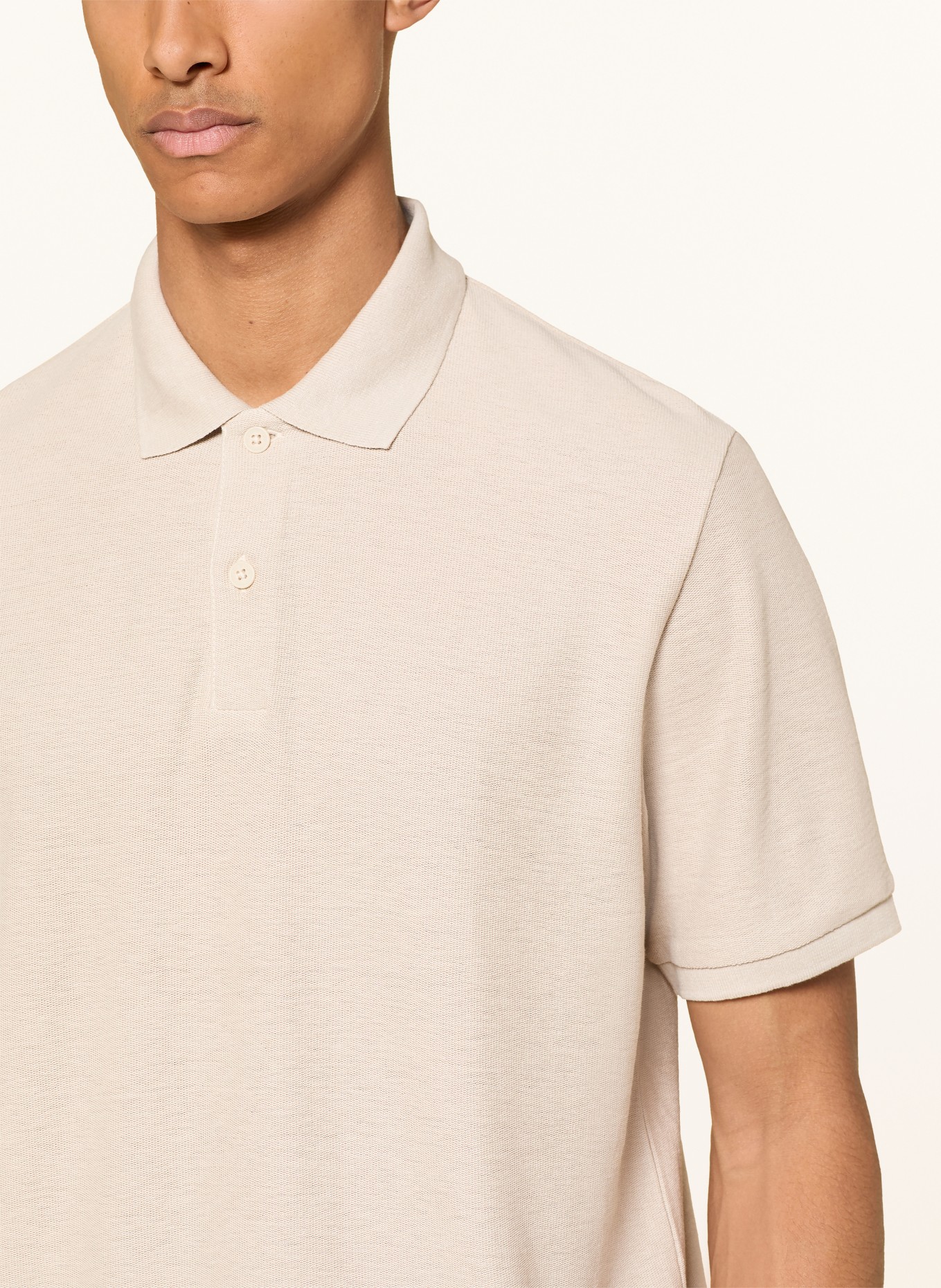Marc O'Polo Polo tričko z jerseyu, regular fit, s lnem: SVĚTLE ŠEDÁ