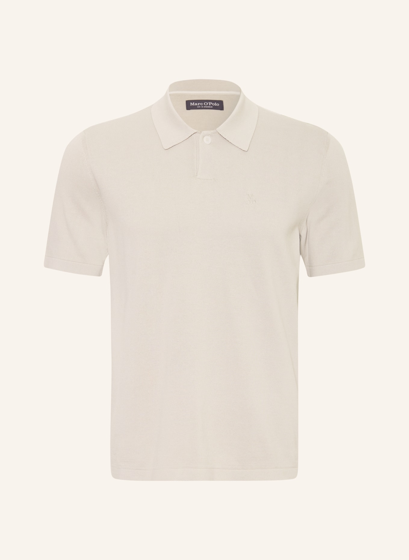 Marc O'Polo Gebreid poloshirt: LICHTGRIJS