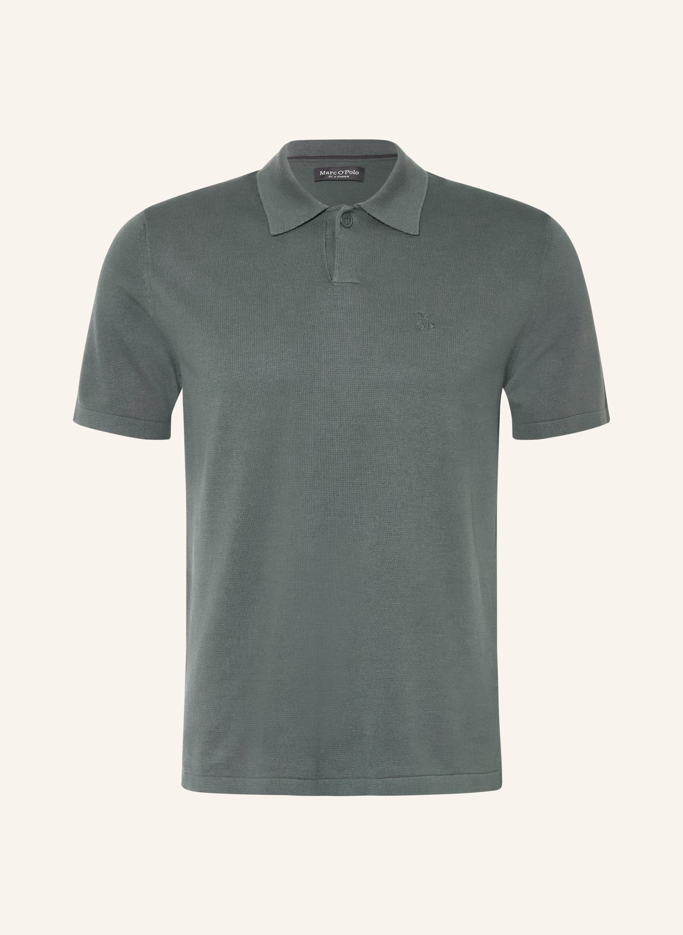 Marc O'Polo Gebreid poloshirt: DONKERGROEN