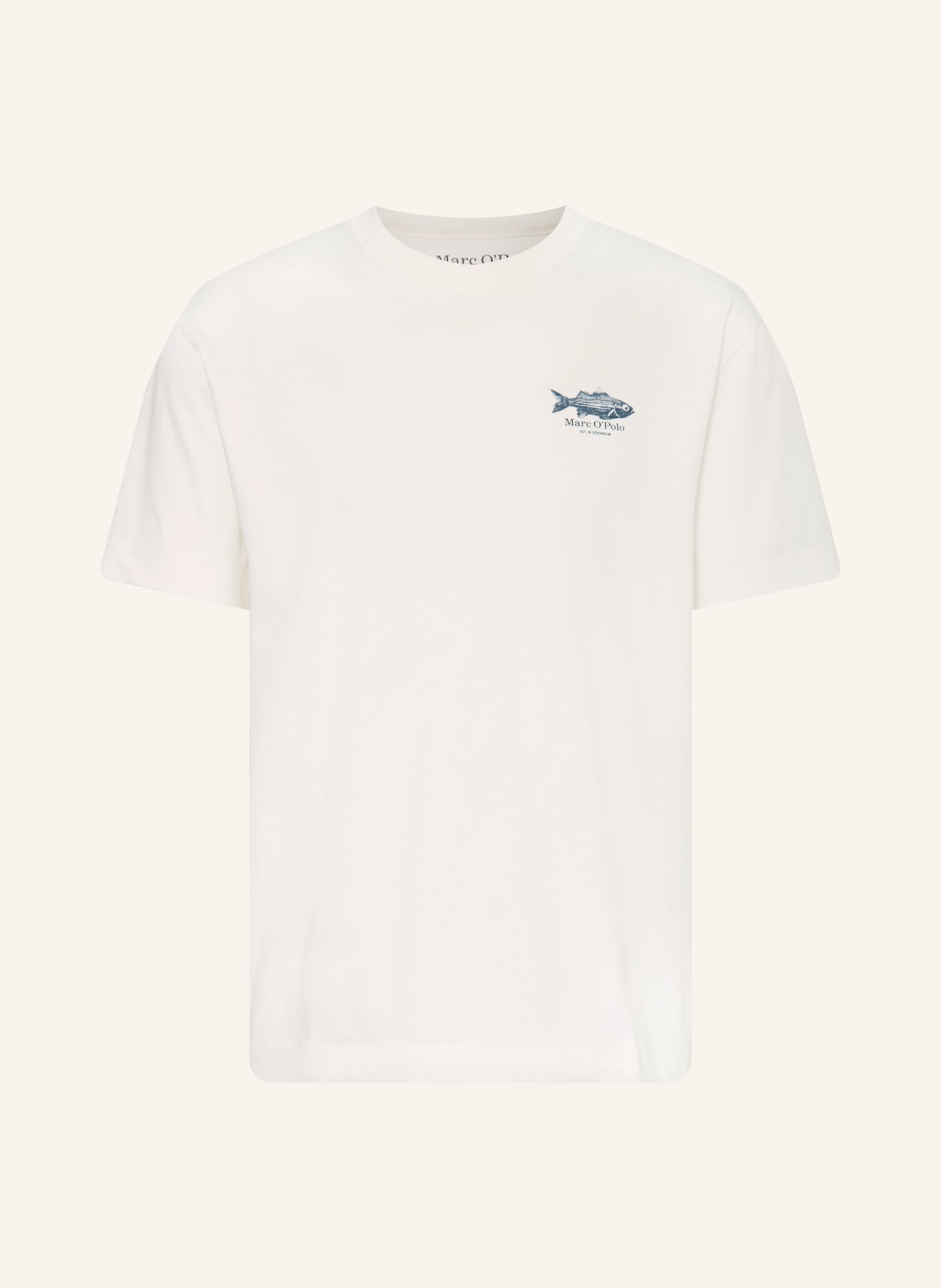 Marc O'Polo T-shirt: CREME / ROSA / MØRKEGRÅ