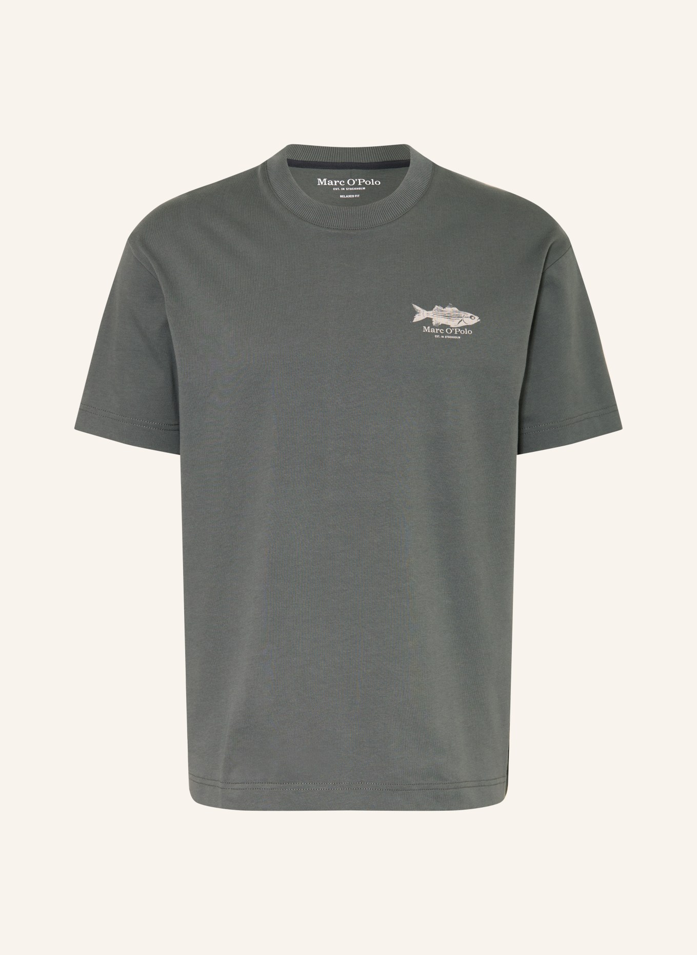 Marc O'Polo T-shirt: KHAKI / GRÄDDE