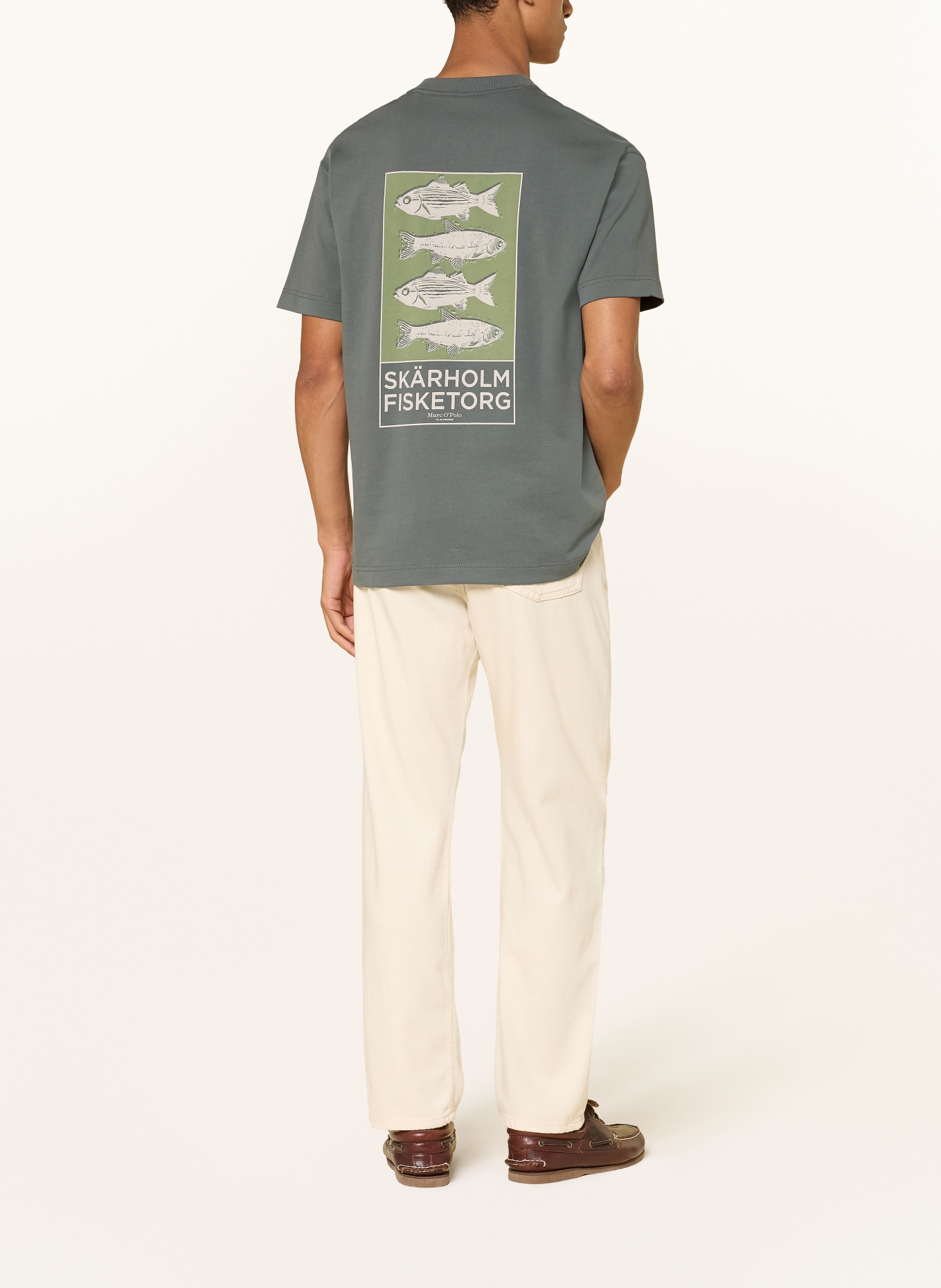 Marc O'Polo T-shirt: KHAKI / GRÄDDE