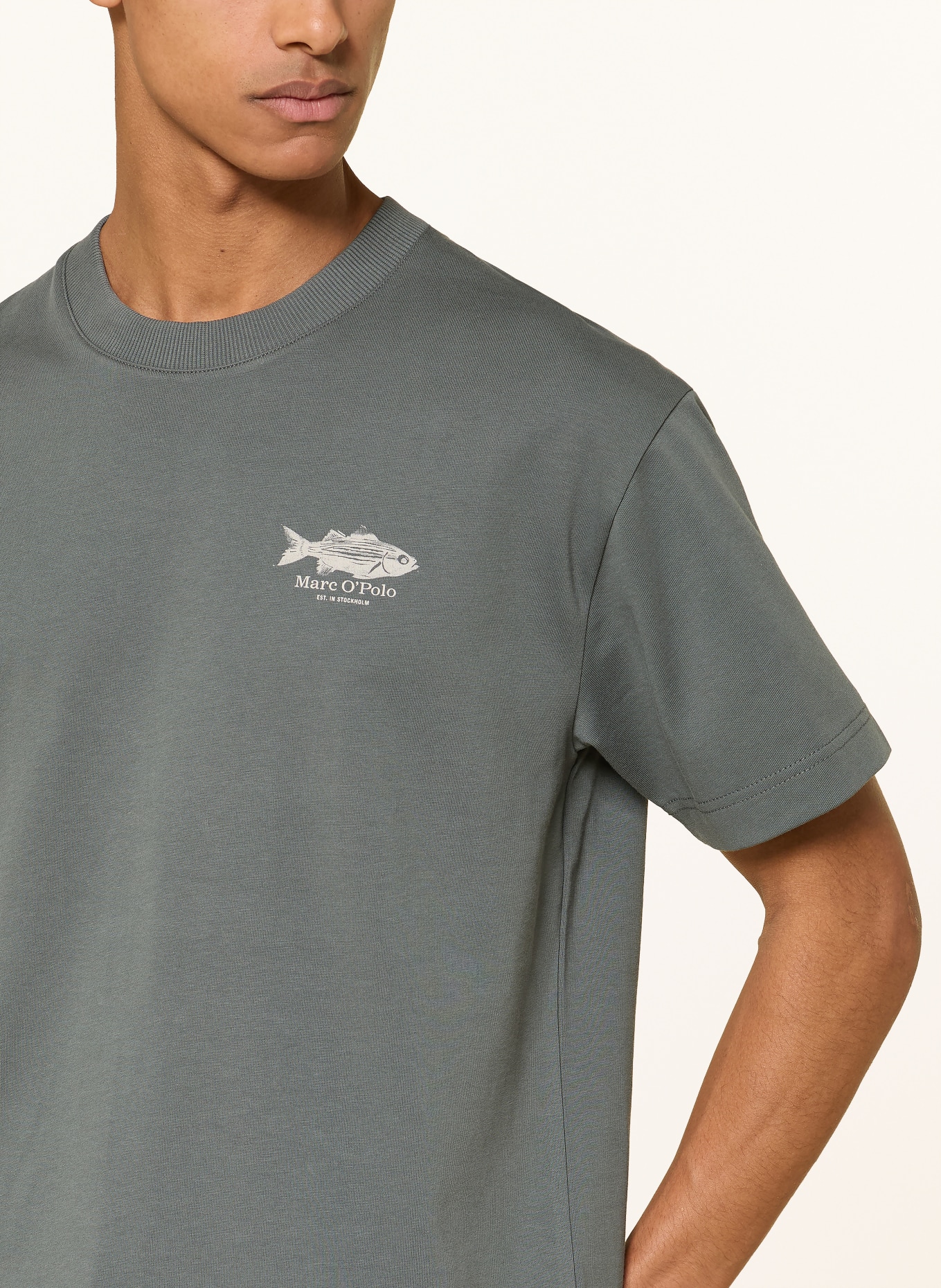 Marc O'Polo T-shirt: KHAKI / GRÄDDE