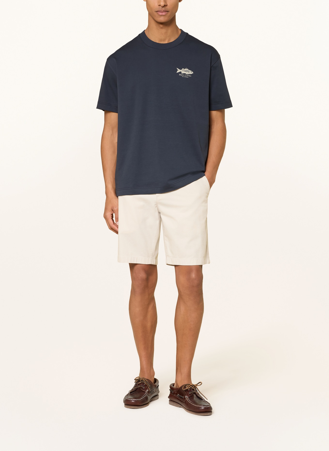 Marc O'Polo T-shirt: MØRKEBLÅ / OLIVEN / HVID