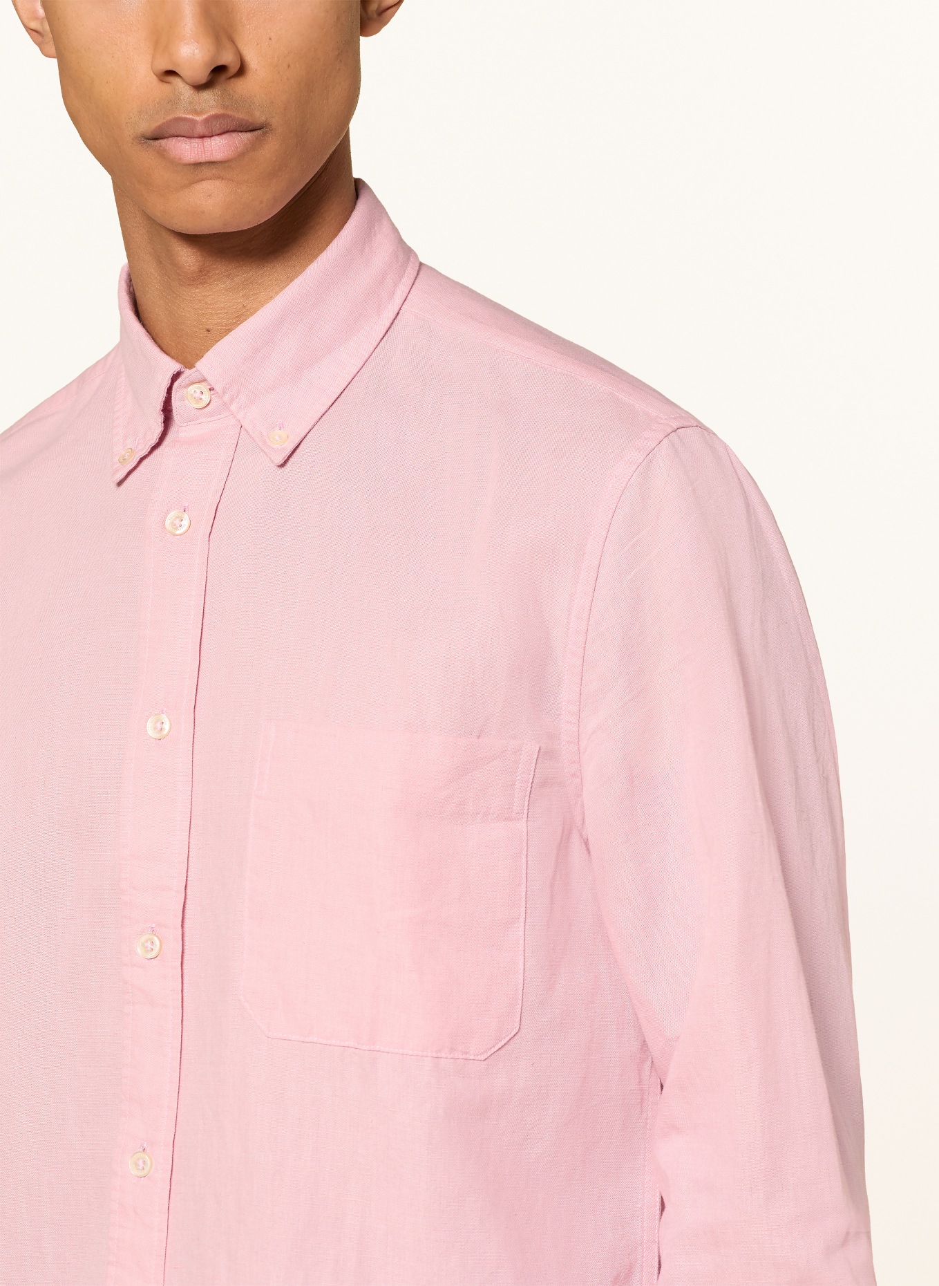Marc O'Polo Hemd Regular Fit mit Leinen: ROSA