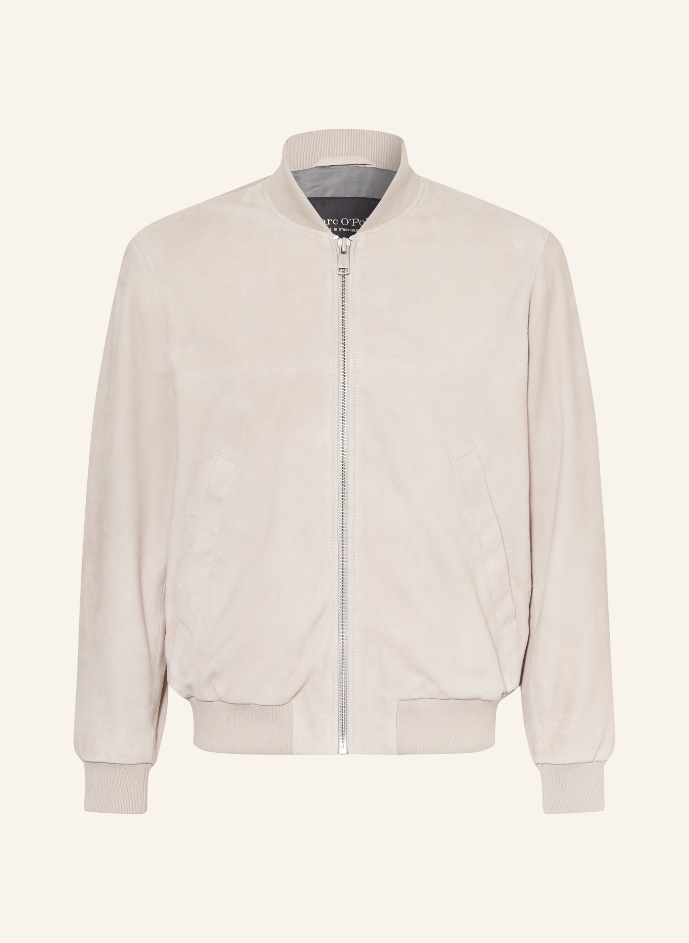 Marc O'Polo Lederblouson: HELLGRAU
