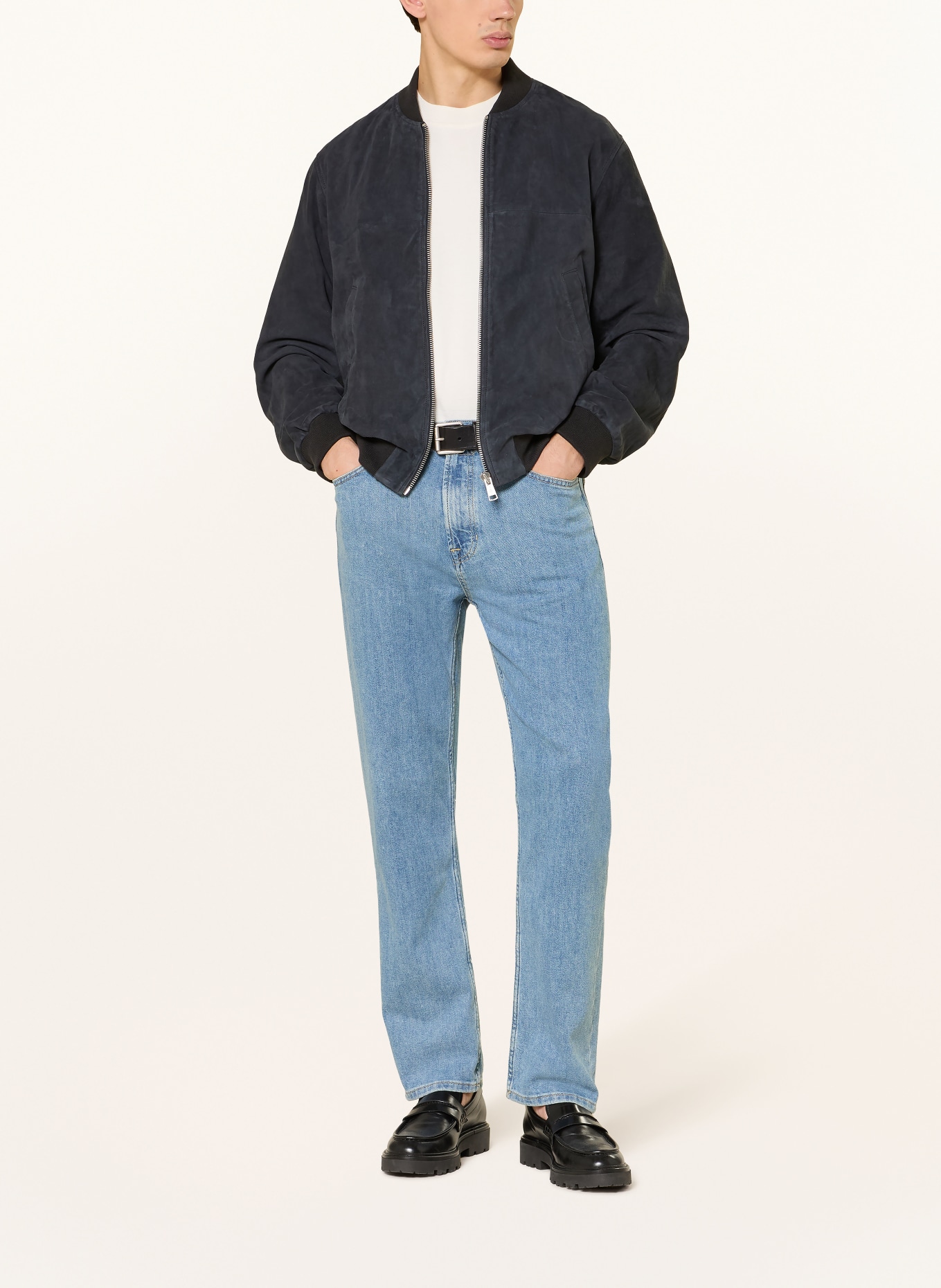 Marc O'Polo Leather jacket: DARK BLUE